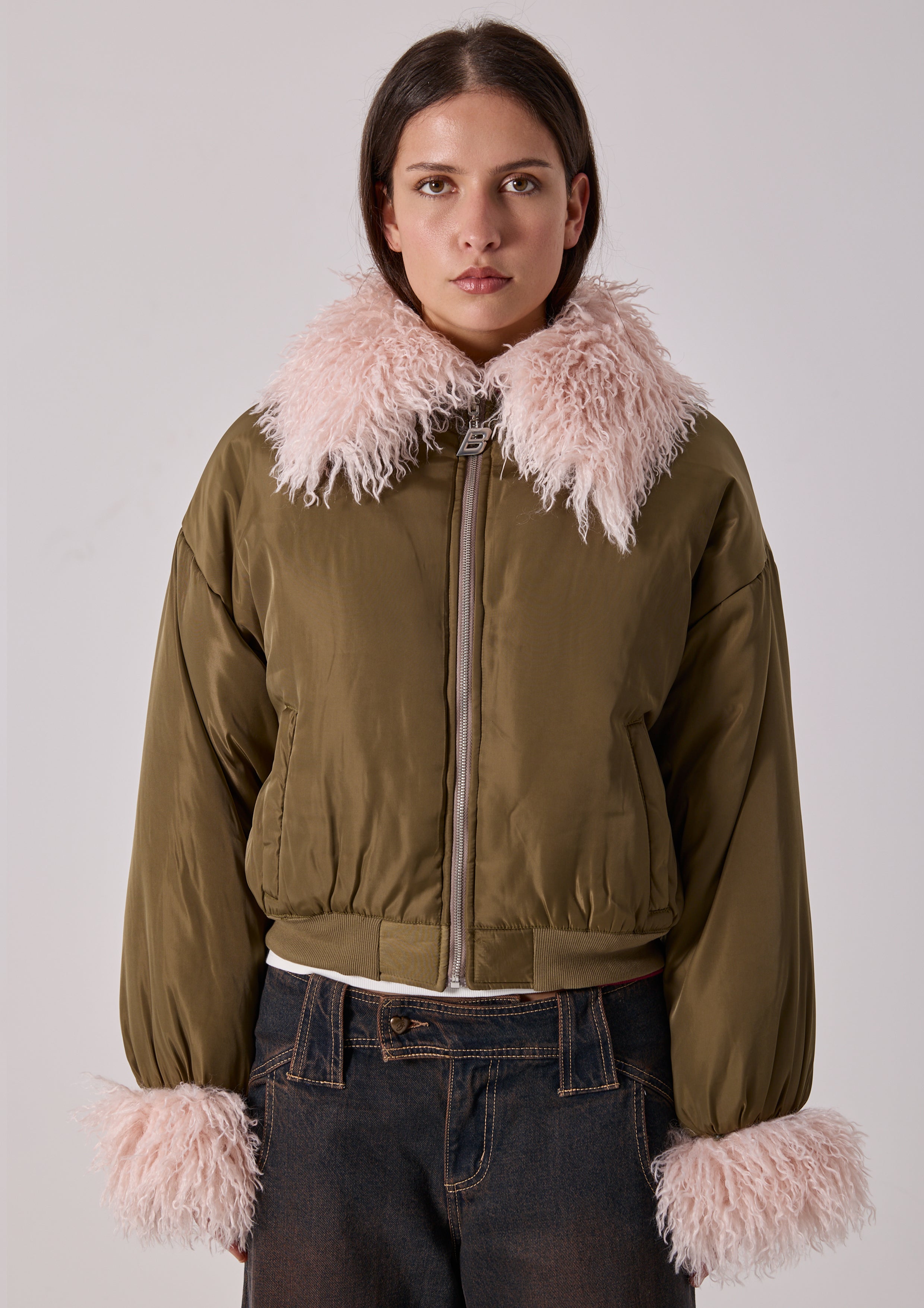 REVERSIBLE MARNI BOMBER - KHAKI / BURGUNDY – Bye Bambi