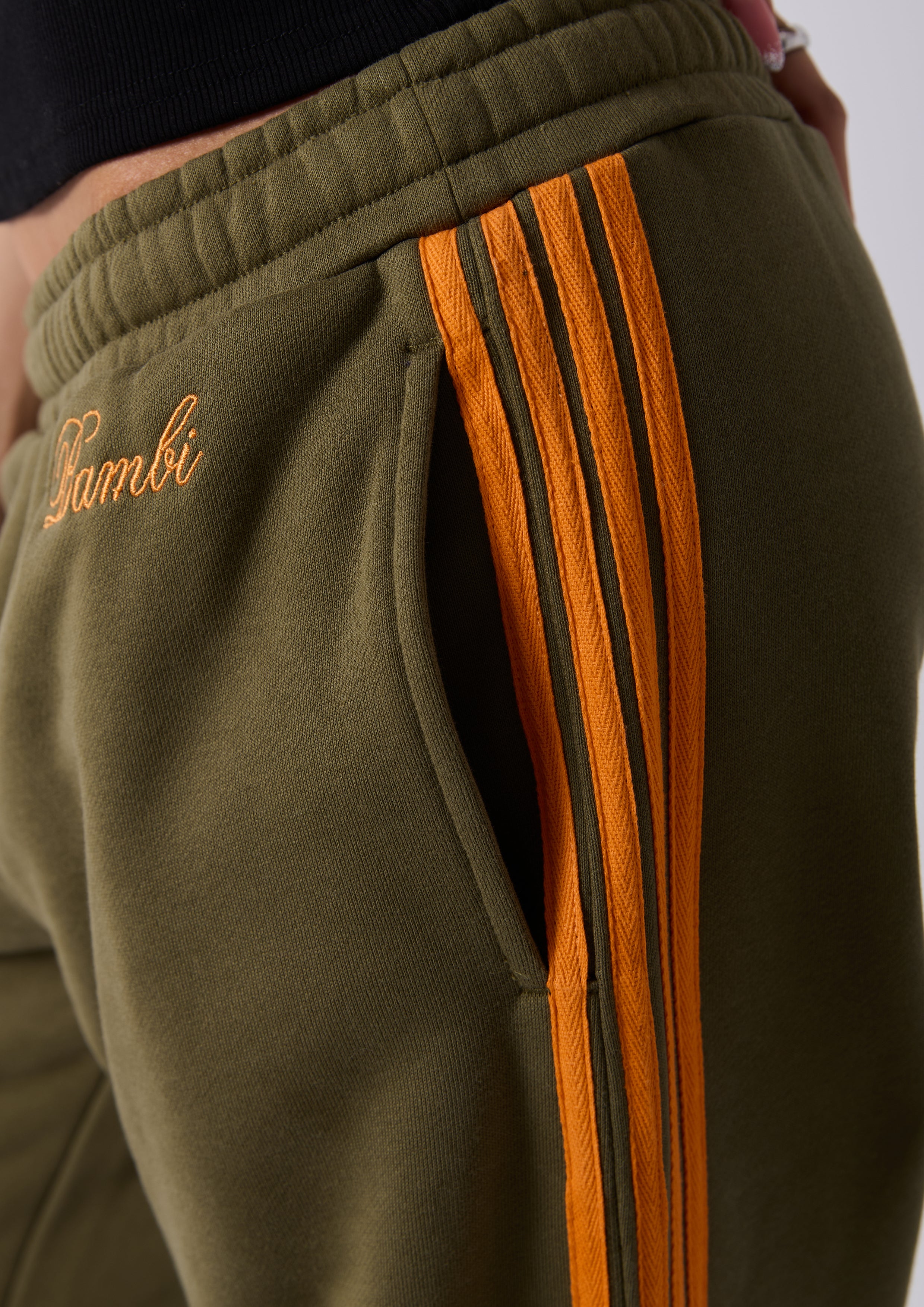 LOLA STRIPE TRACK PANT - KHAKI