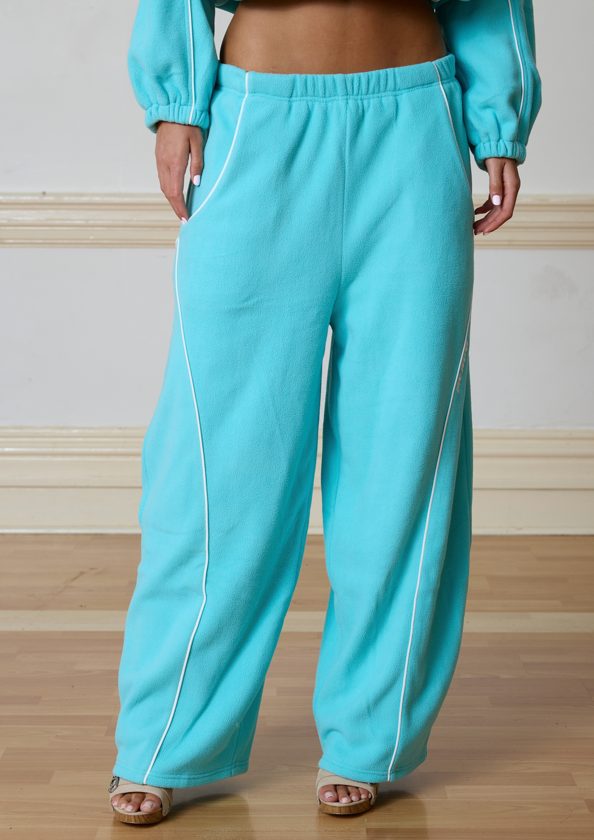 PARKER FLEECE TRACK PANT - AQUA