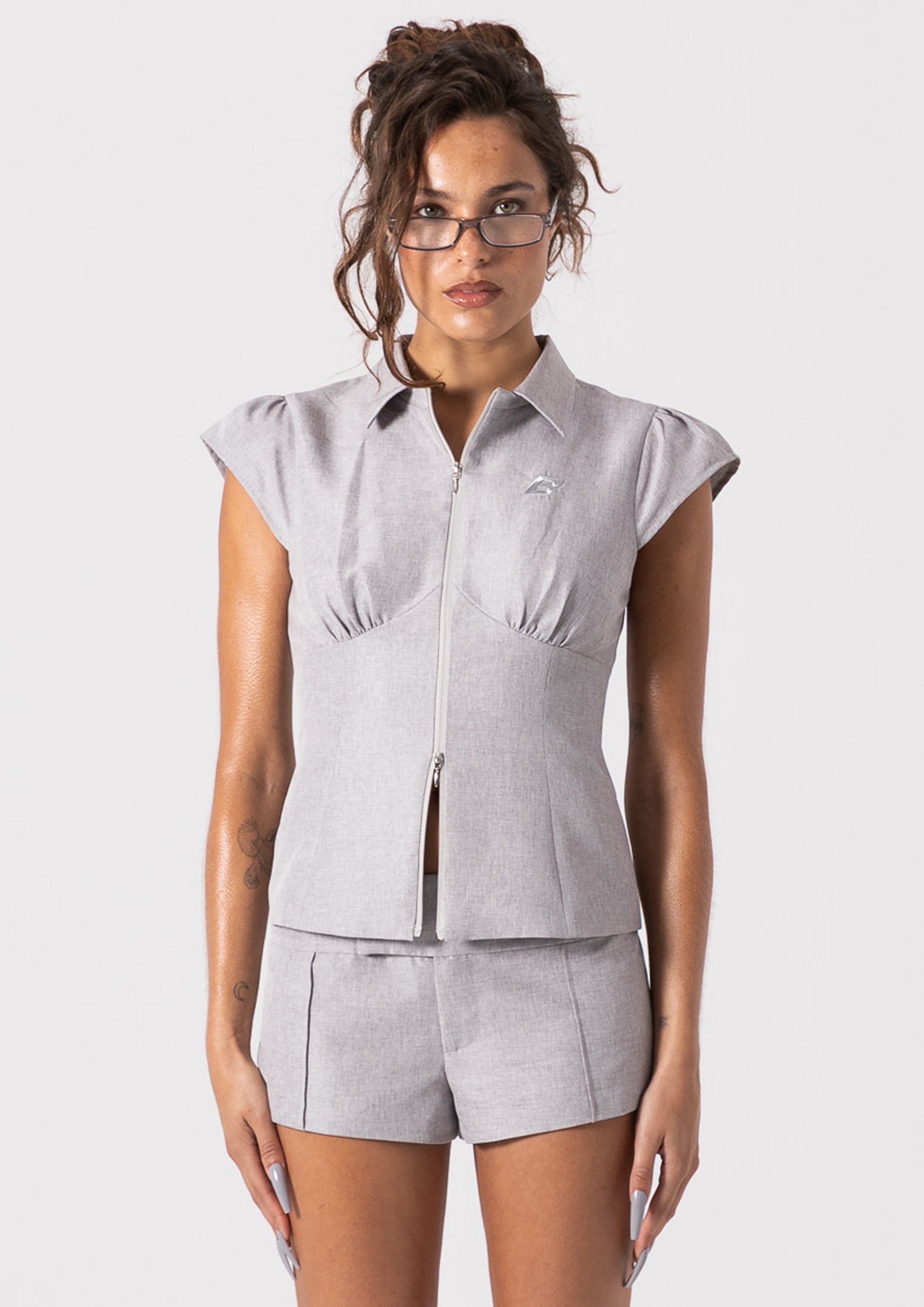 BLAIR SUIT SHIRT - GREY