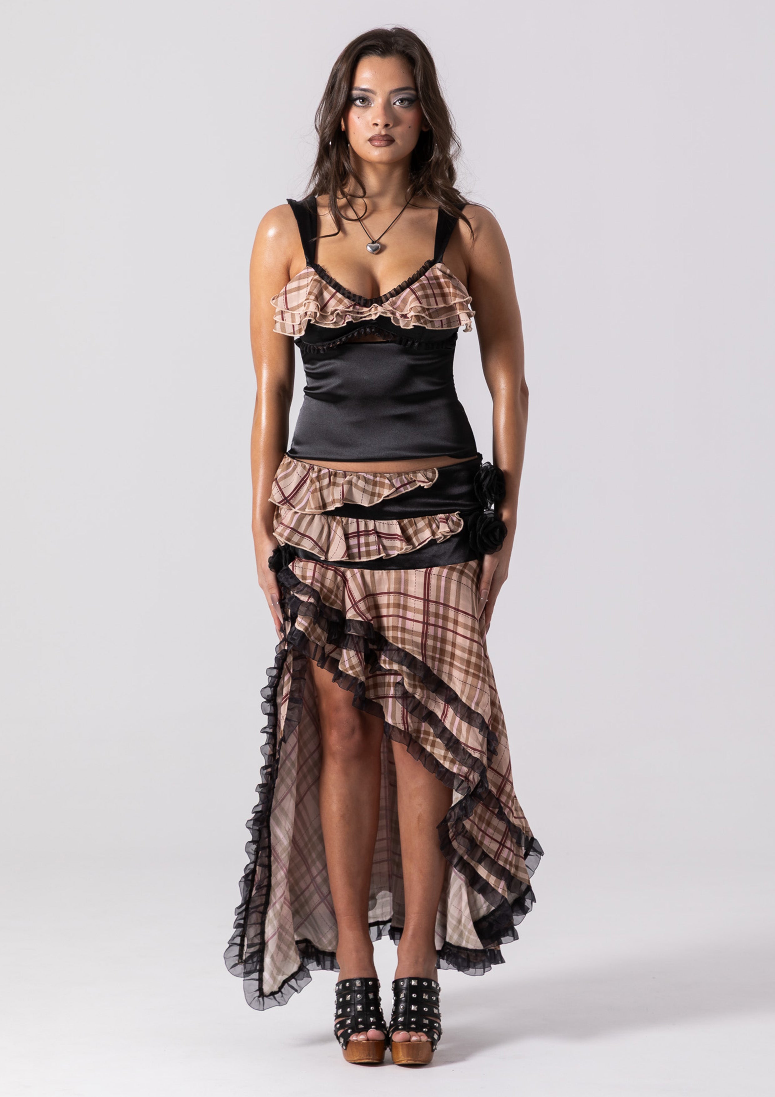 GISELLE RUFFLE SKIRT - PLAID – Bye Bambi