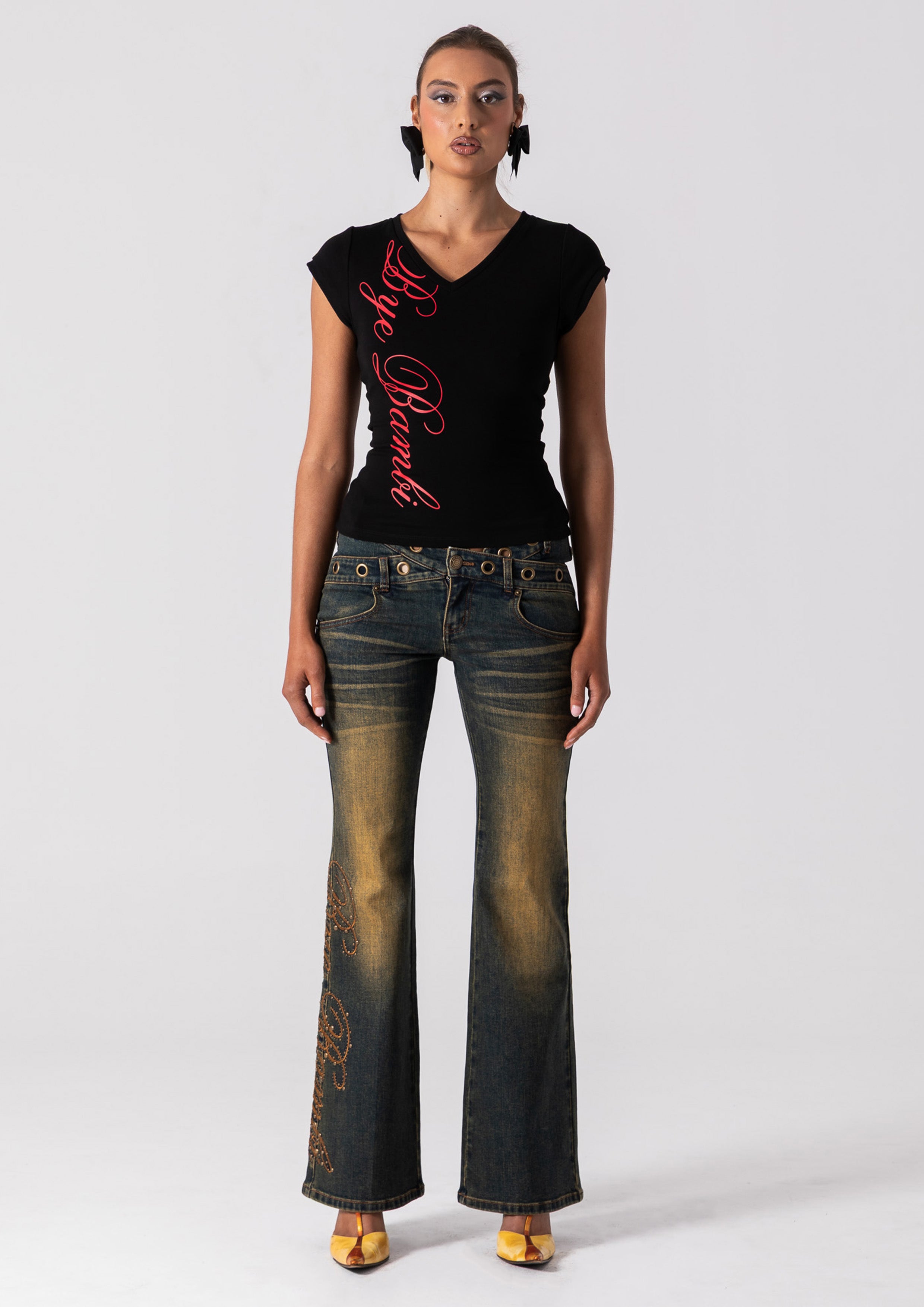 SUKI BABY TEE - BLACK – Bye Bambi