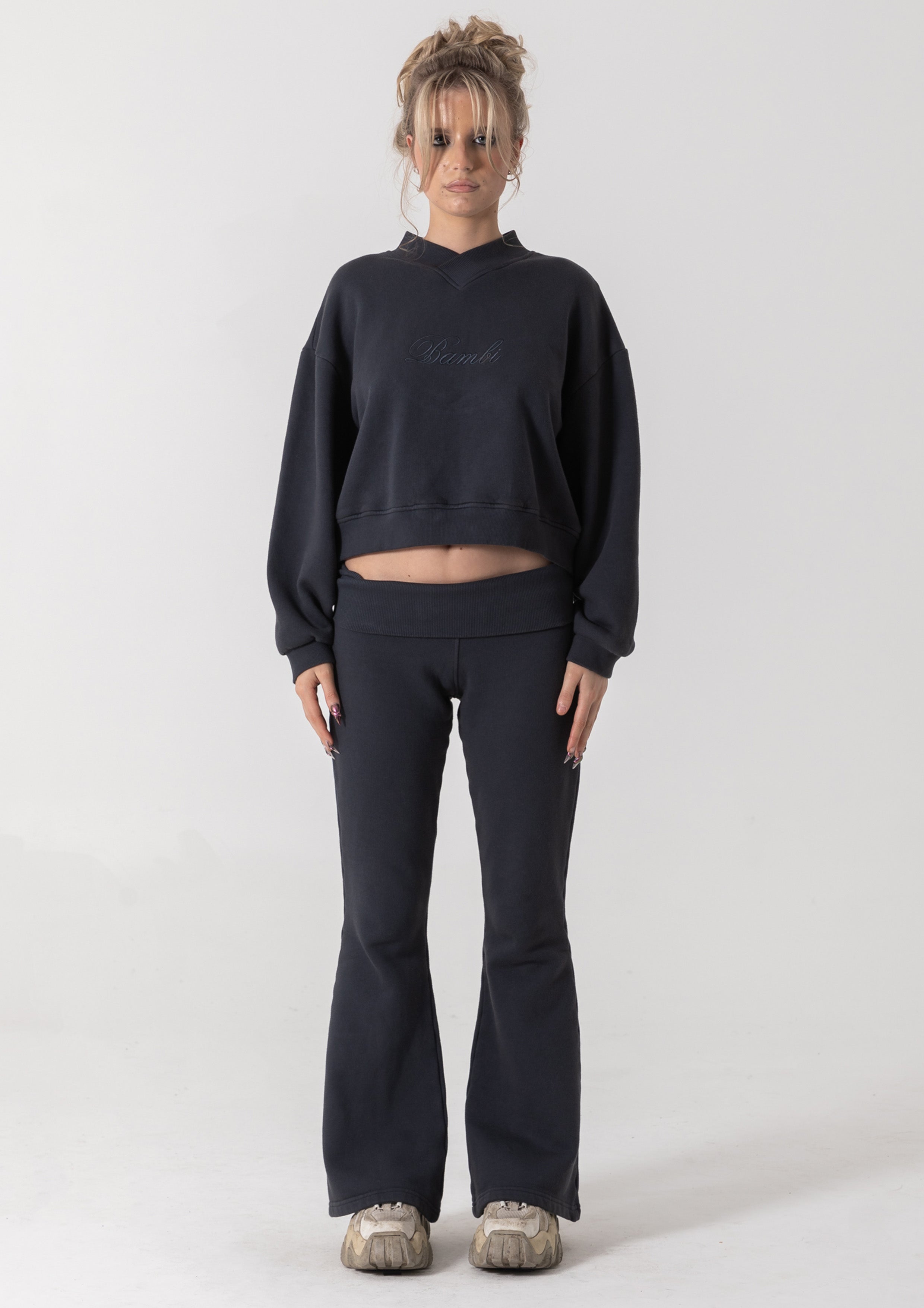 SAMANTHA TRACK PANT - VINTAGE BLACK