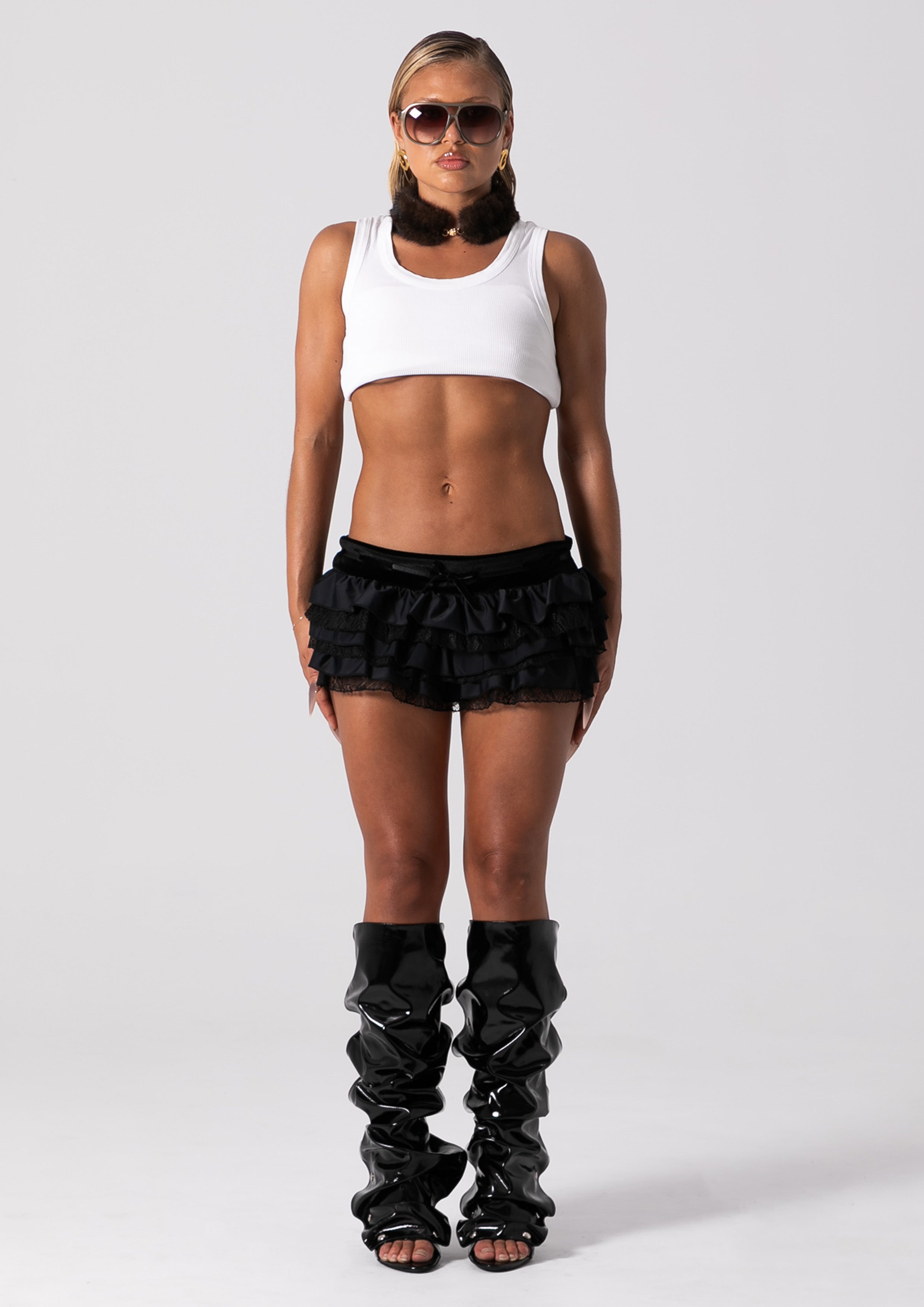 IRIS RUFFLE SHORT - BLACK – Bye Bambi