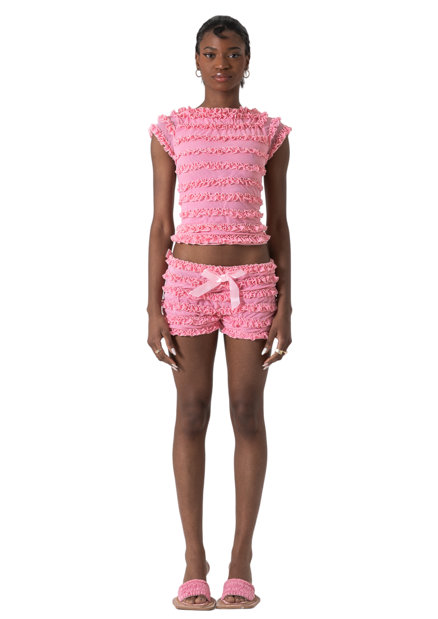 Ruffle sales top shorts