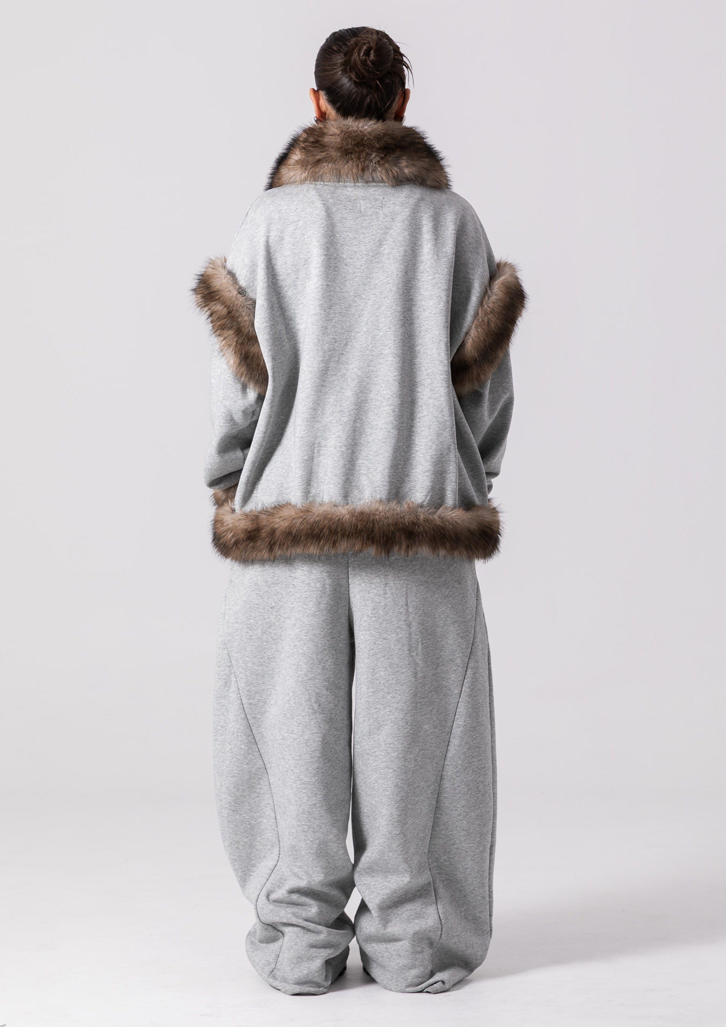 FUR SPEARS ZIP JACKET - GREY – Bye Bambi