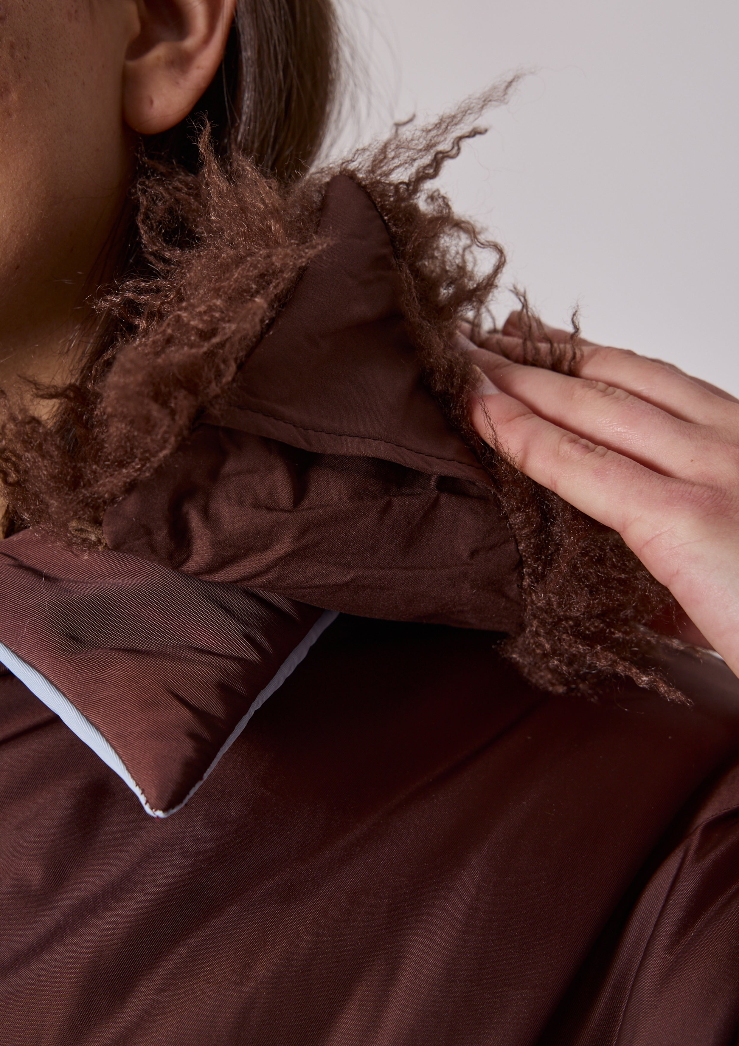 REVERSIBLE MARNI BOMBER - CHOCOLATE / BLUE