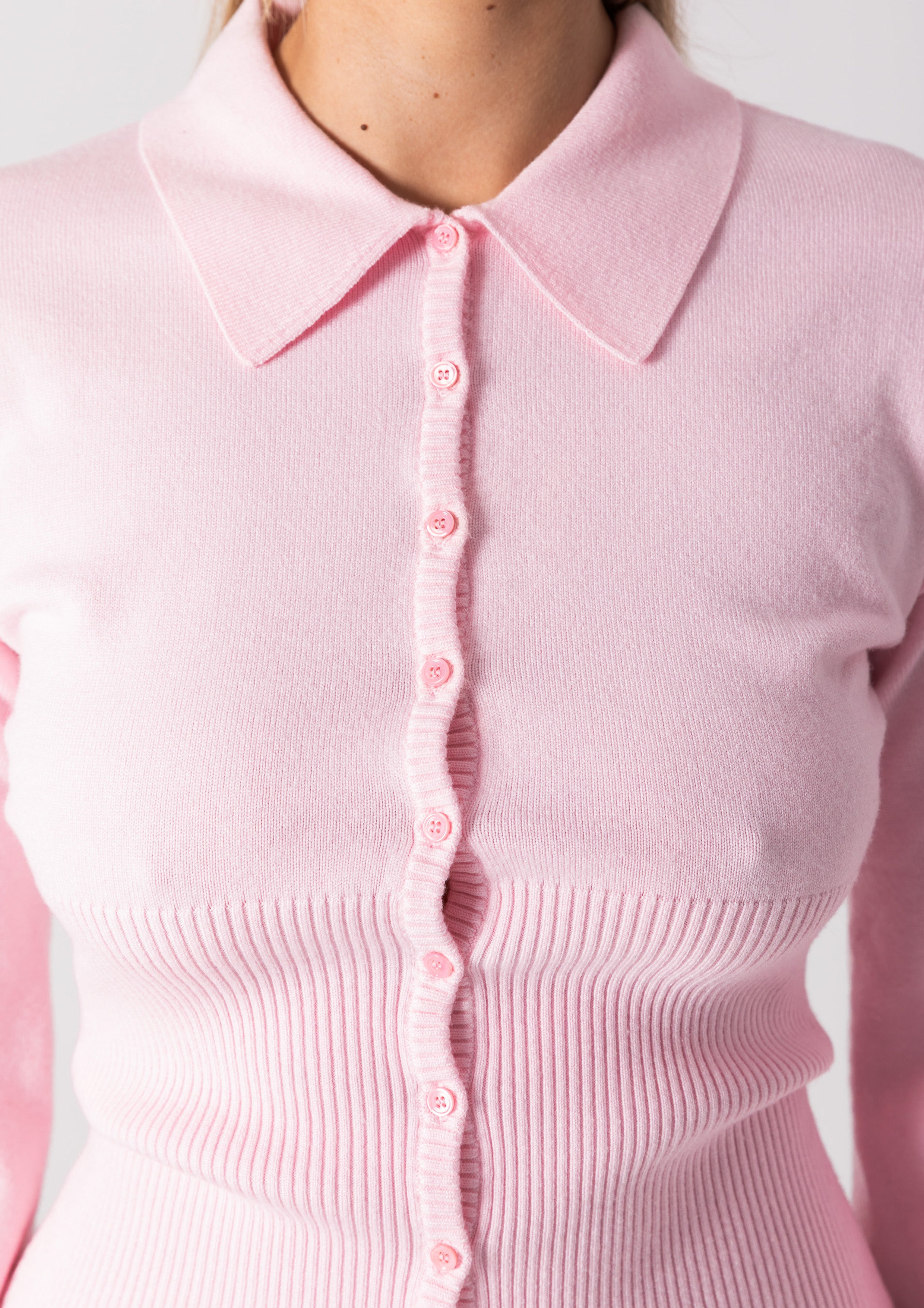 DAPHNE KNIT BUTTON UP - PINK – Bye Bambi