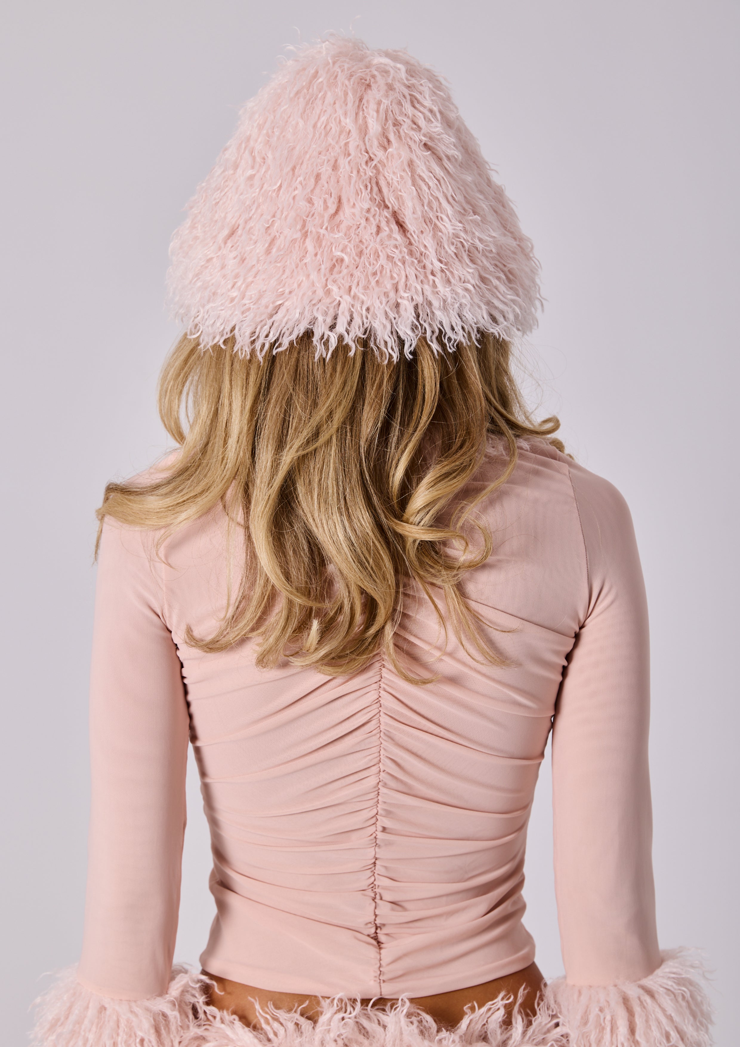 SABRINA FAUX FUR HAT - PINK