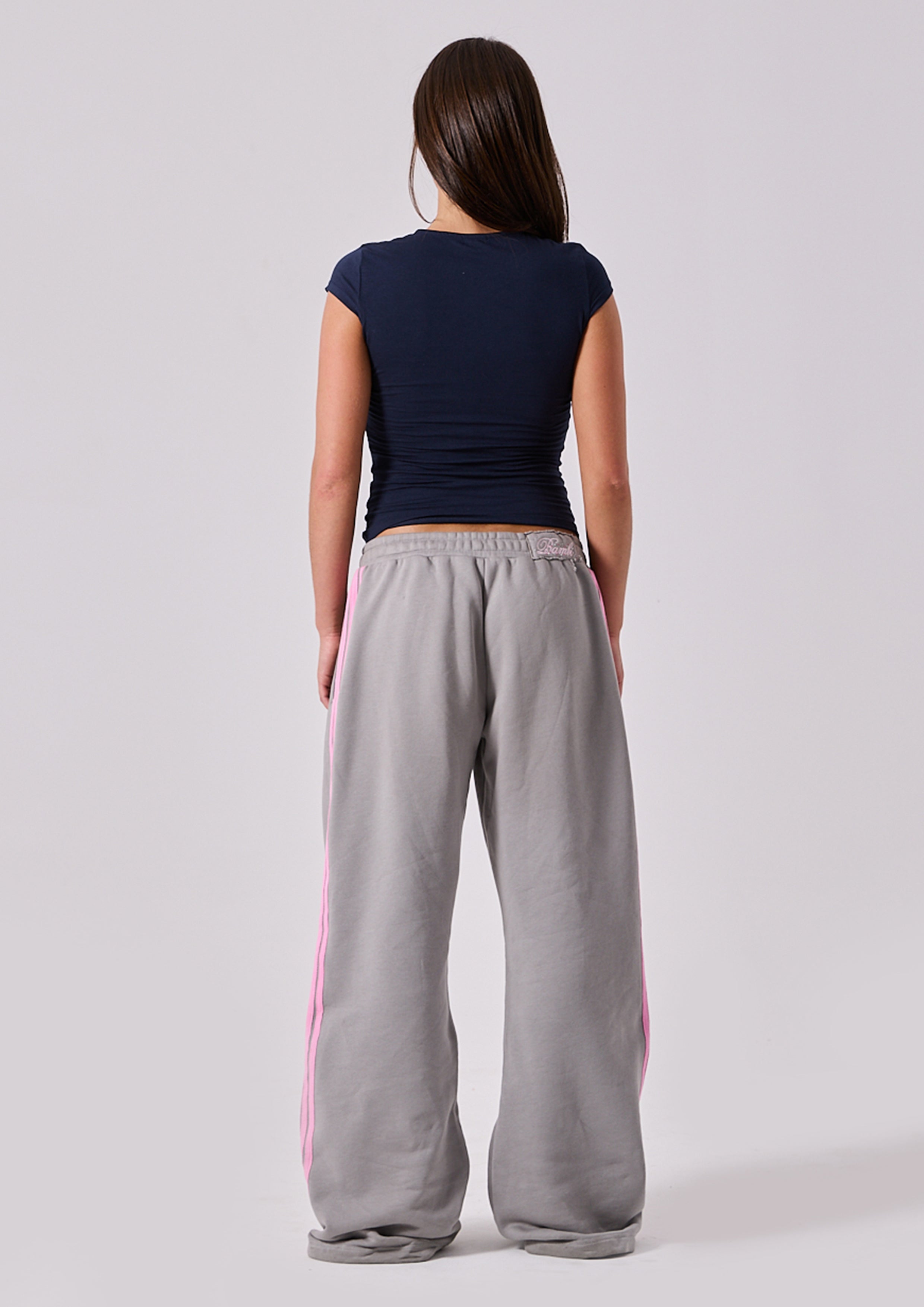 LOLA STRIPE TRACK PANT - GREY