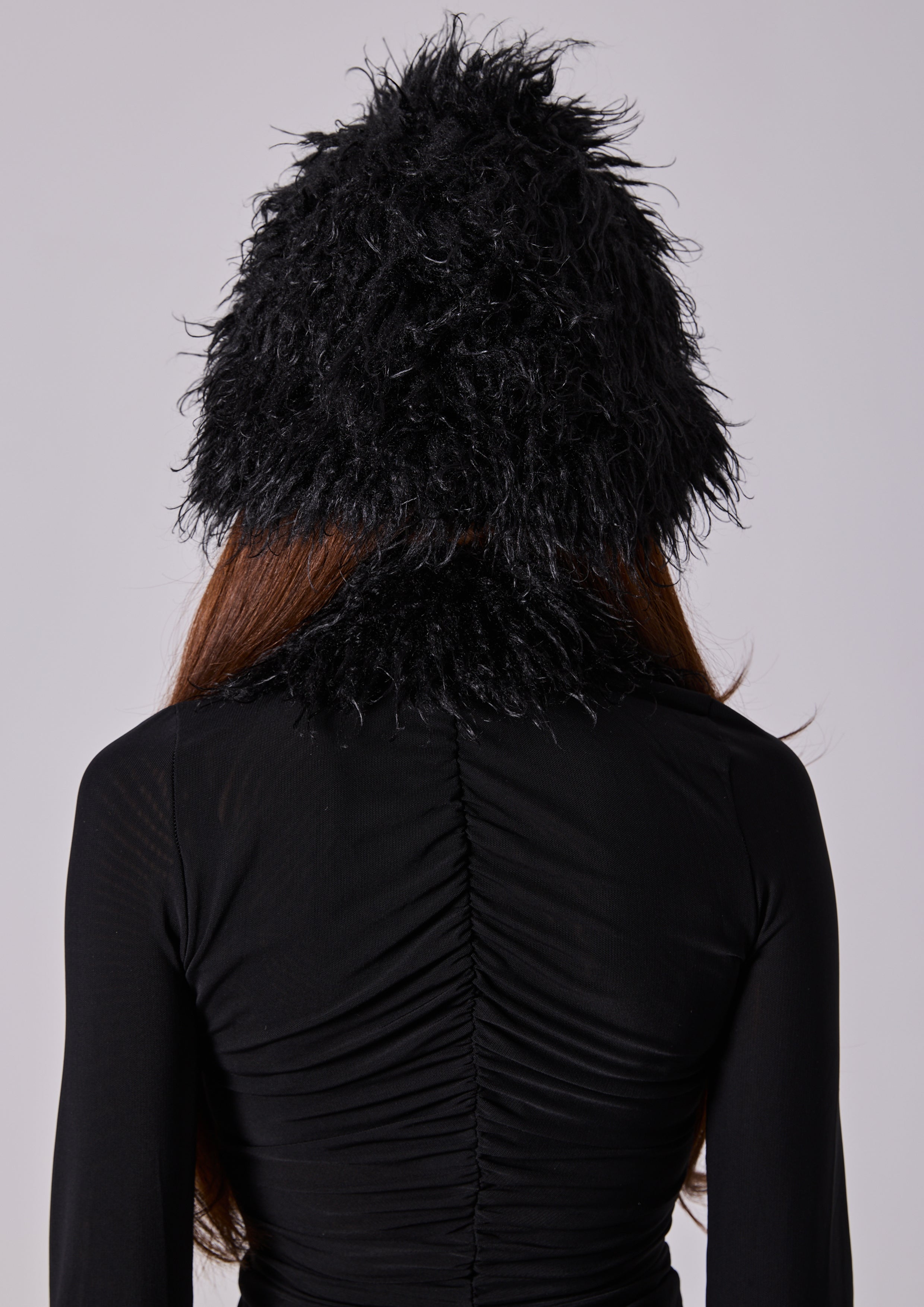 SABRINA FAUX FUR HAT - BLACK
