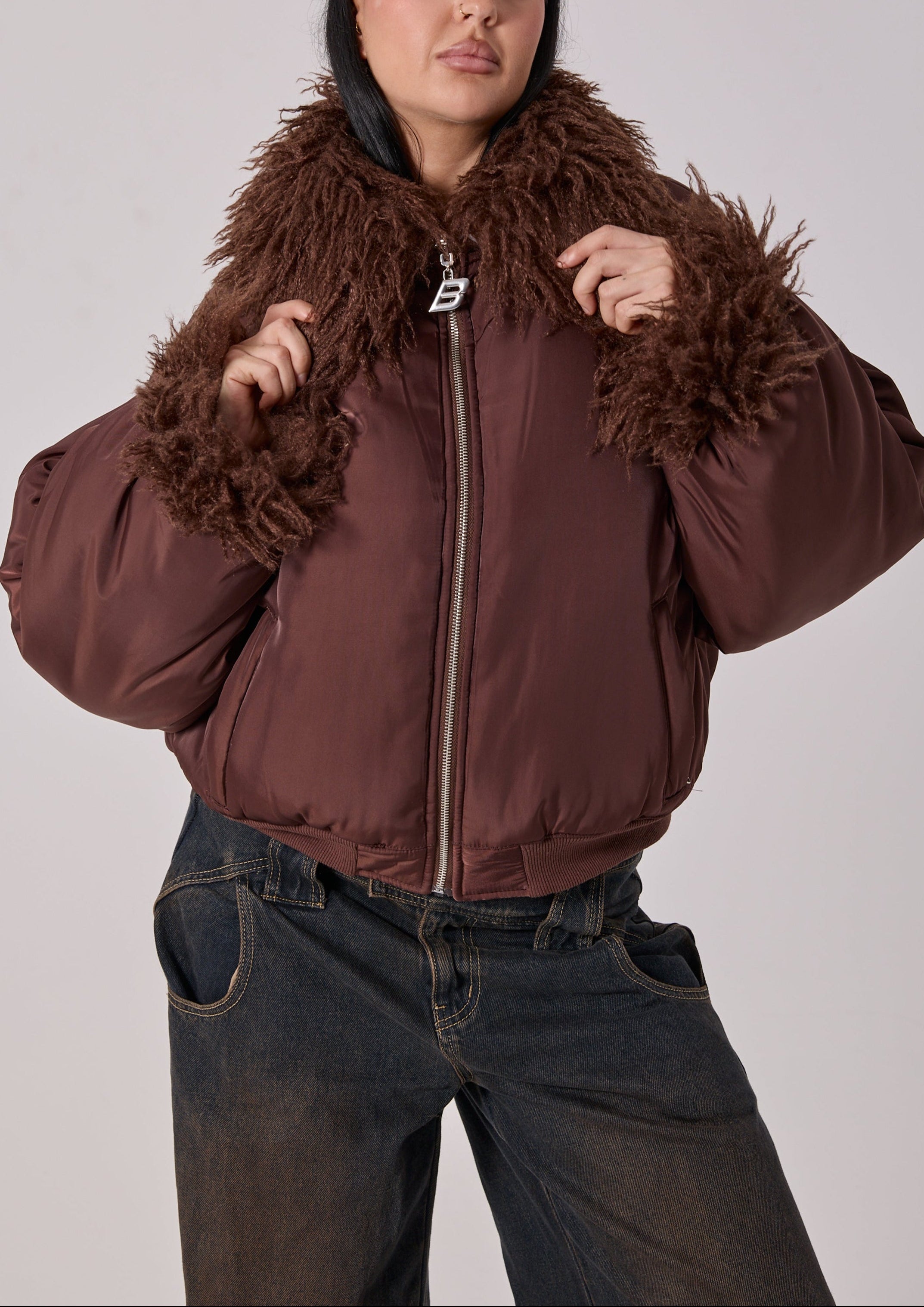 REVERSIBLE MARNI BOMBER - CHOCOLATE / BLUE