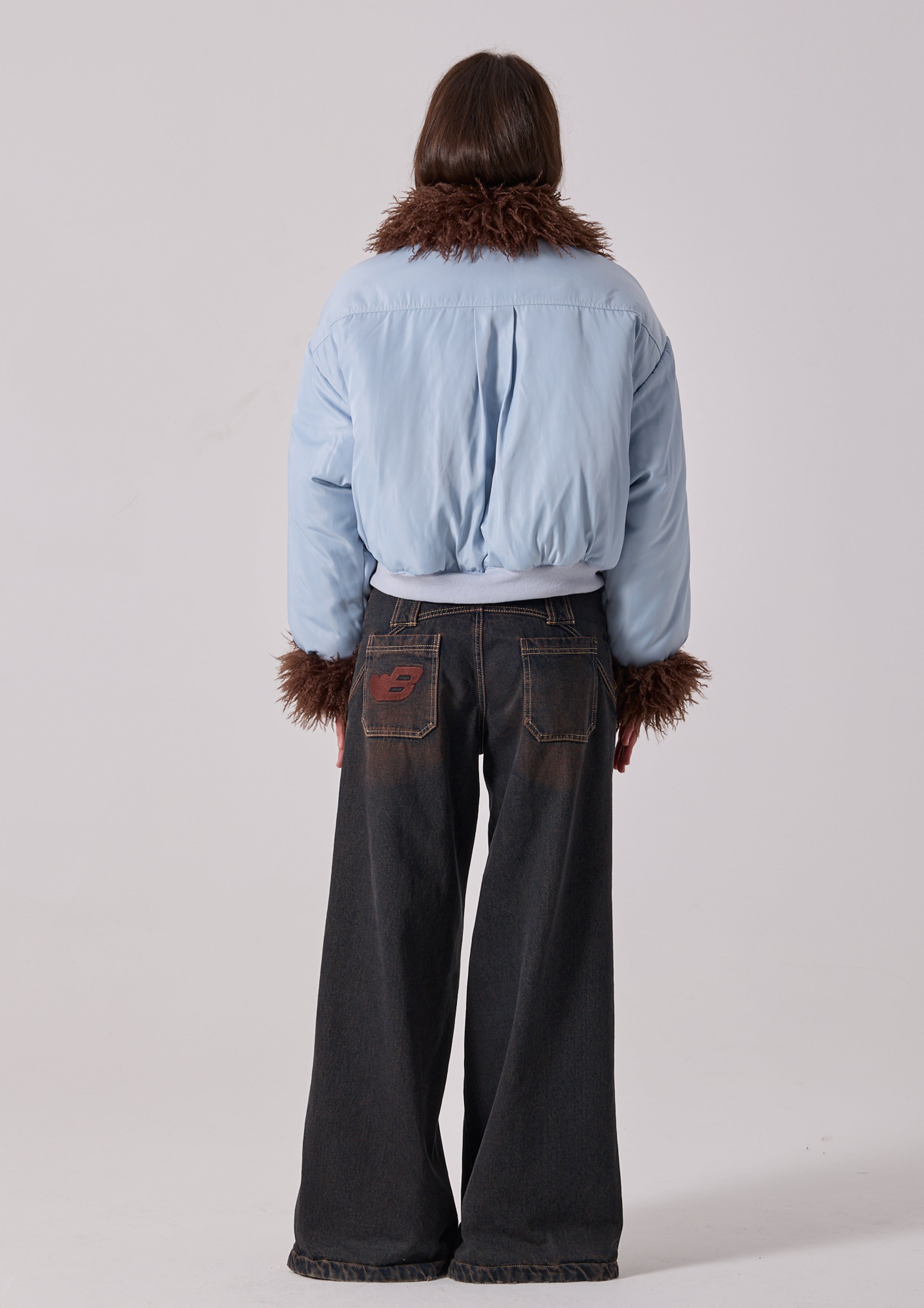REVERSIBLE MARNI BOMBER - CHOCOLATE / BLUE