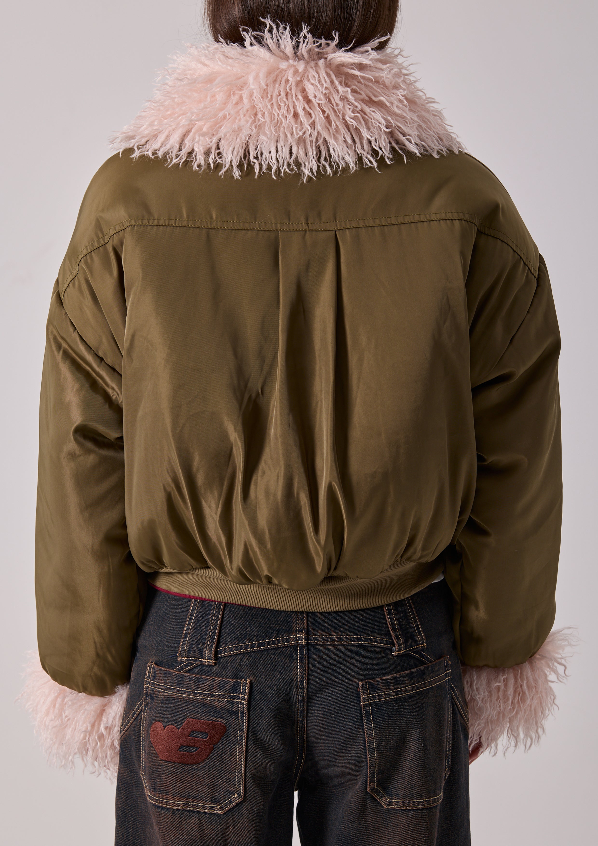 REVERSIBLE MARNI BOMBER - KHAKI / BURGUNDY