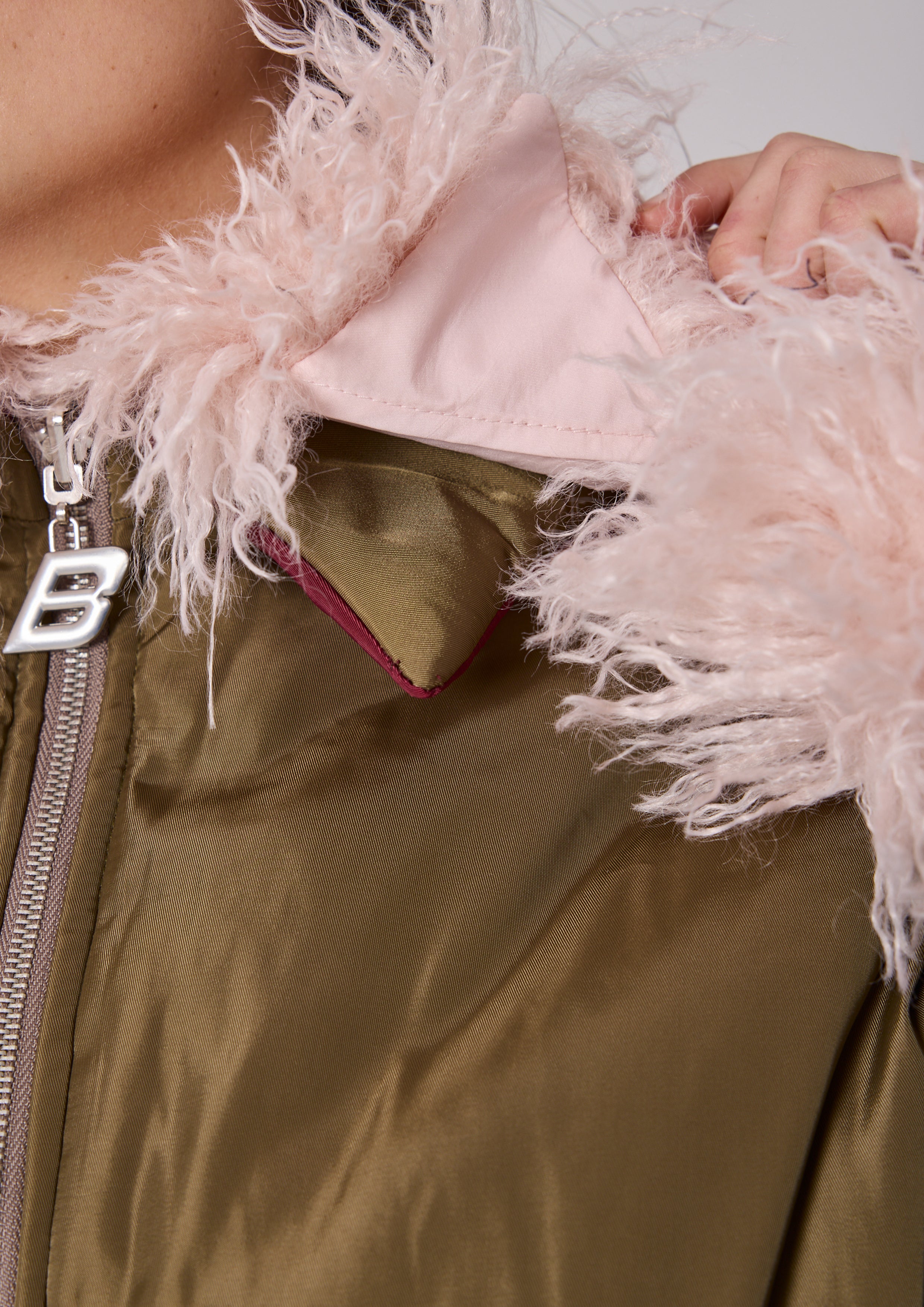 REVERSIBLE MARNI BOMBER - KHAKI / BURGUNDY