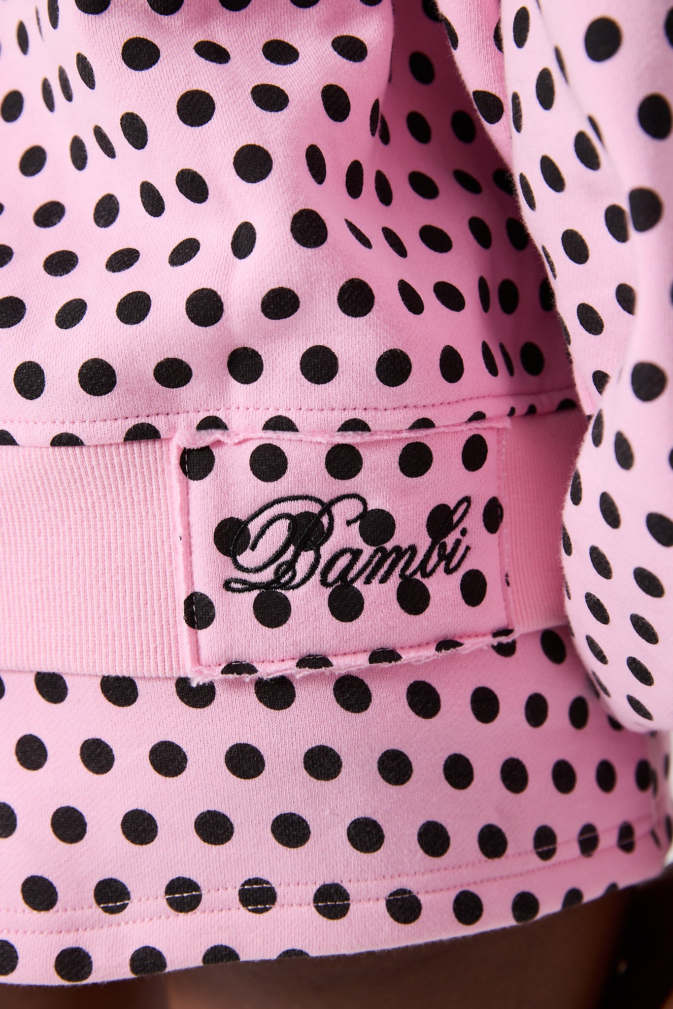 LOLA ZIP HOODIE - PINK POLKA