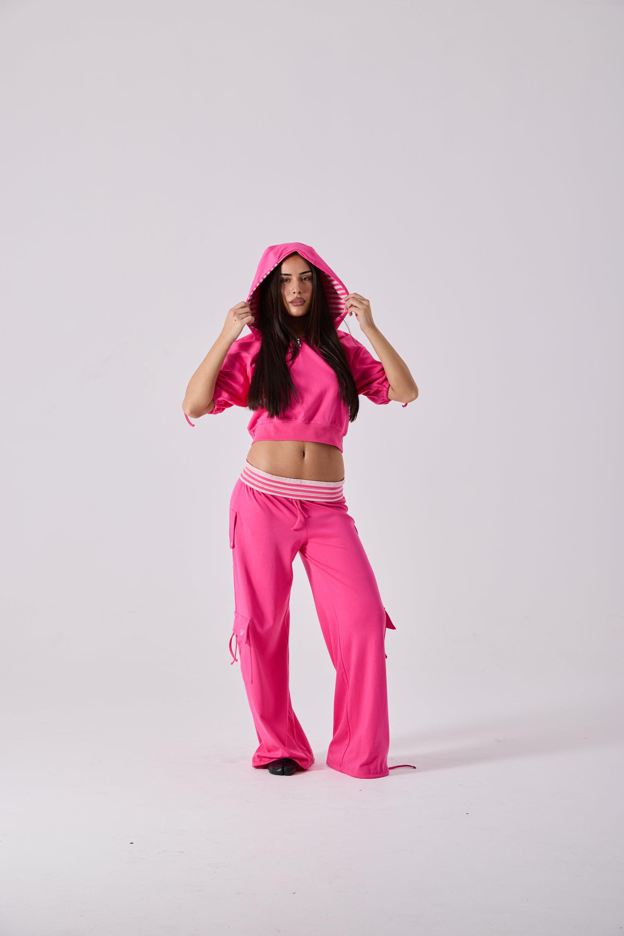 ELARA SHORT SLEEVE LOUNGE TOP - HOT PINK