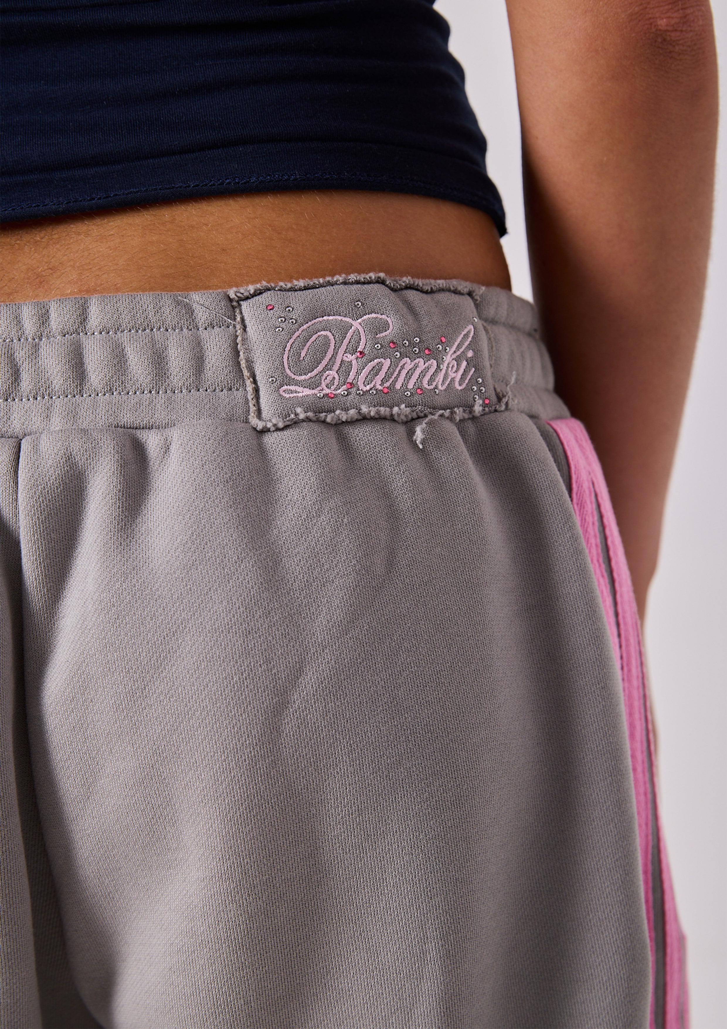 LOLA STRIPE TRACK PANT - GREY