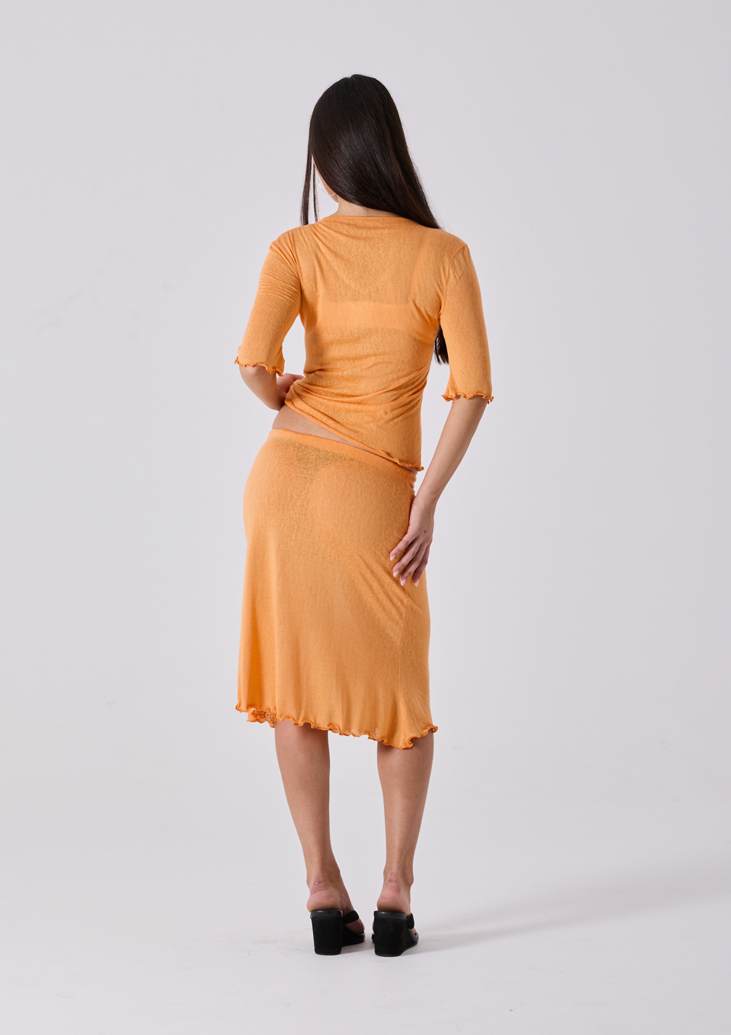JOLIE MIDI SKIRT - CORAL