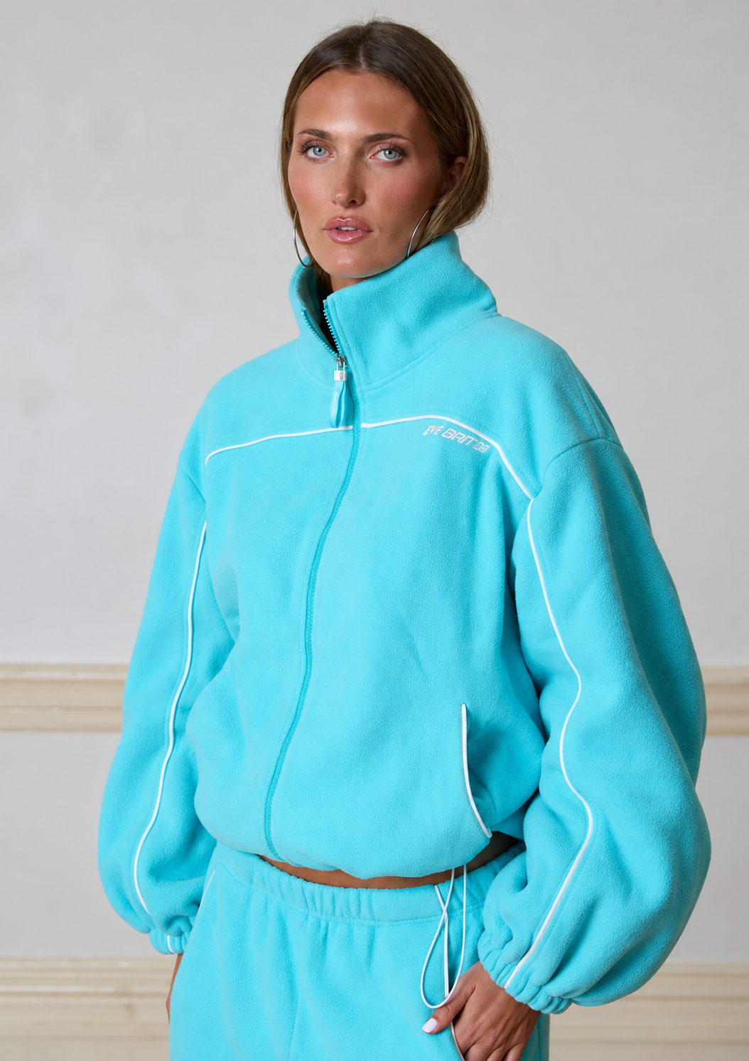 PARKER FLEECE ZIP JACKET - AQUA