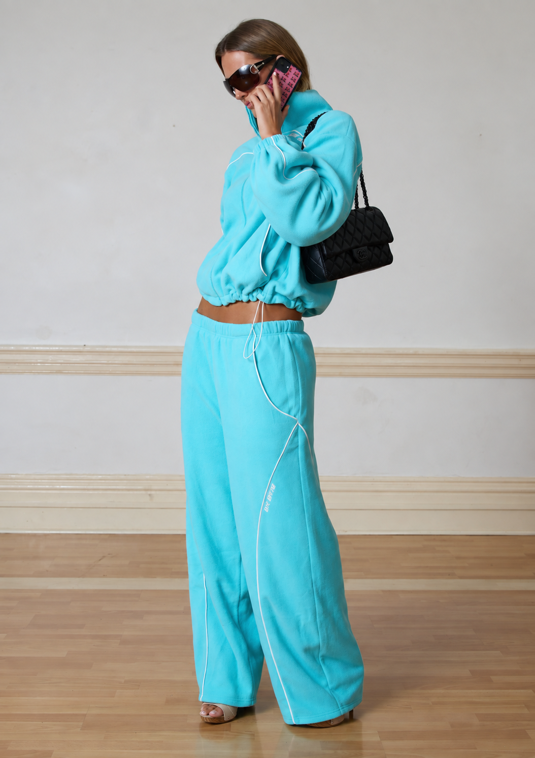 PARKER FLEECE ZIP JACKET - AQUA