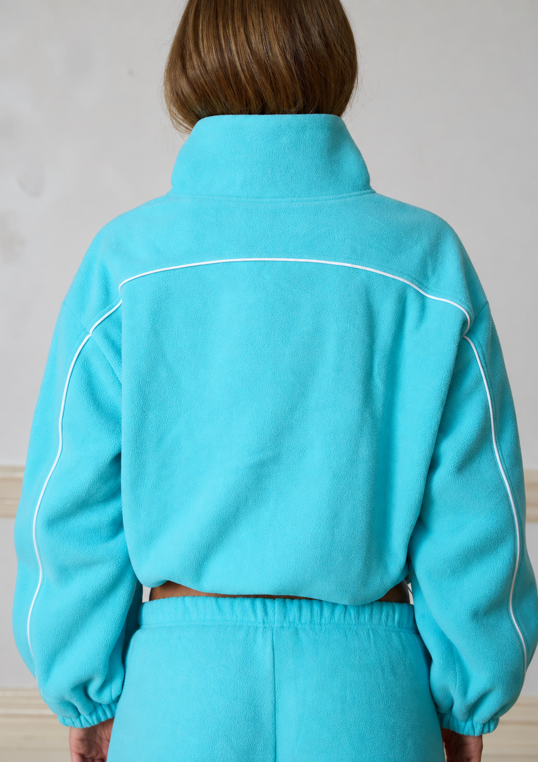 PARKER FLEECE ZIP JACKET - AQUA