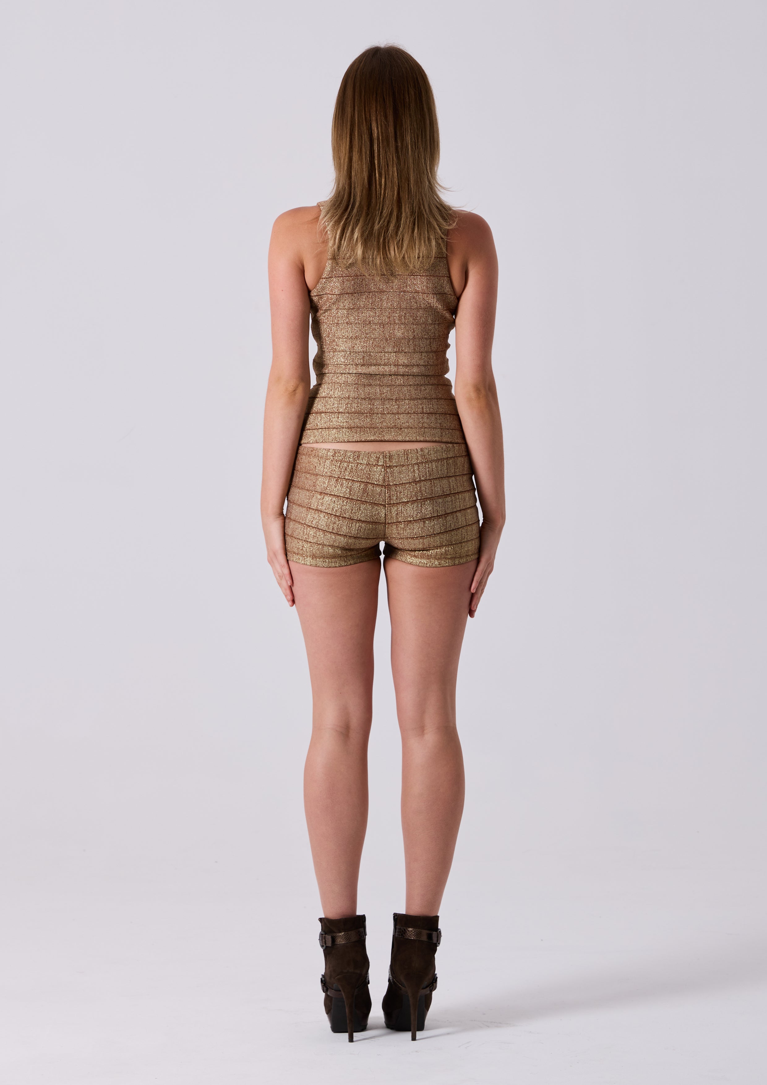 AURORA METALLIC BANDAGE TOP - BRONZE