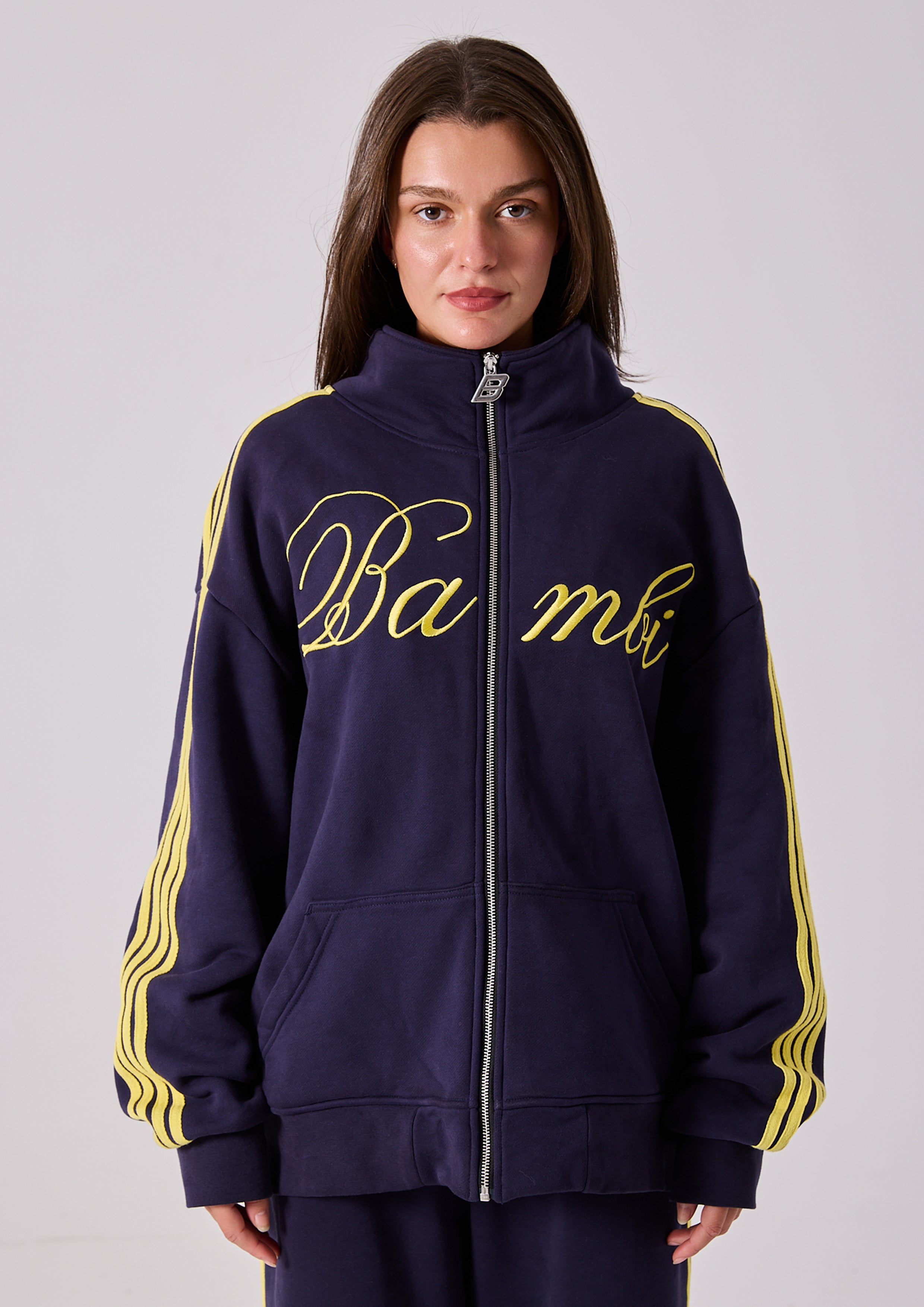 SPEARS STRIPE ZIP JACKET - INK