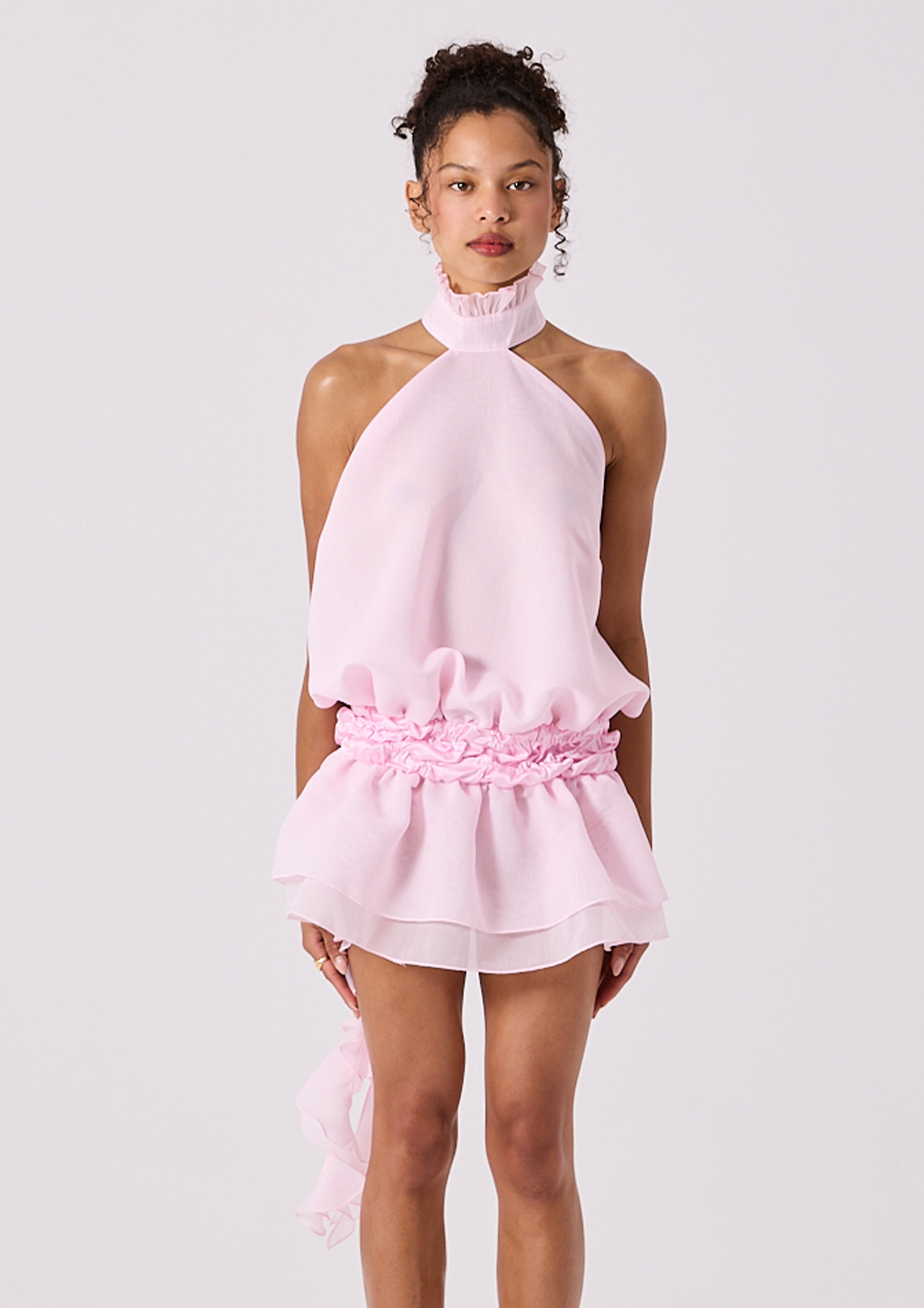 KIYANA RUFFLE DRESS - PINK