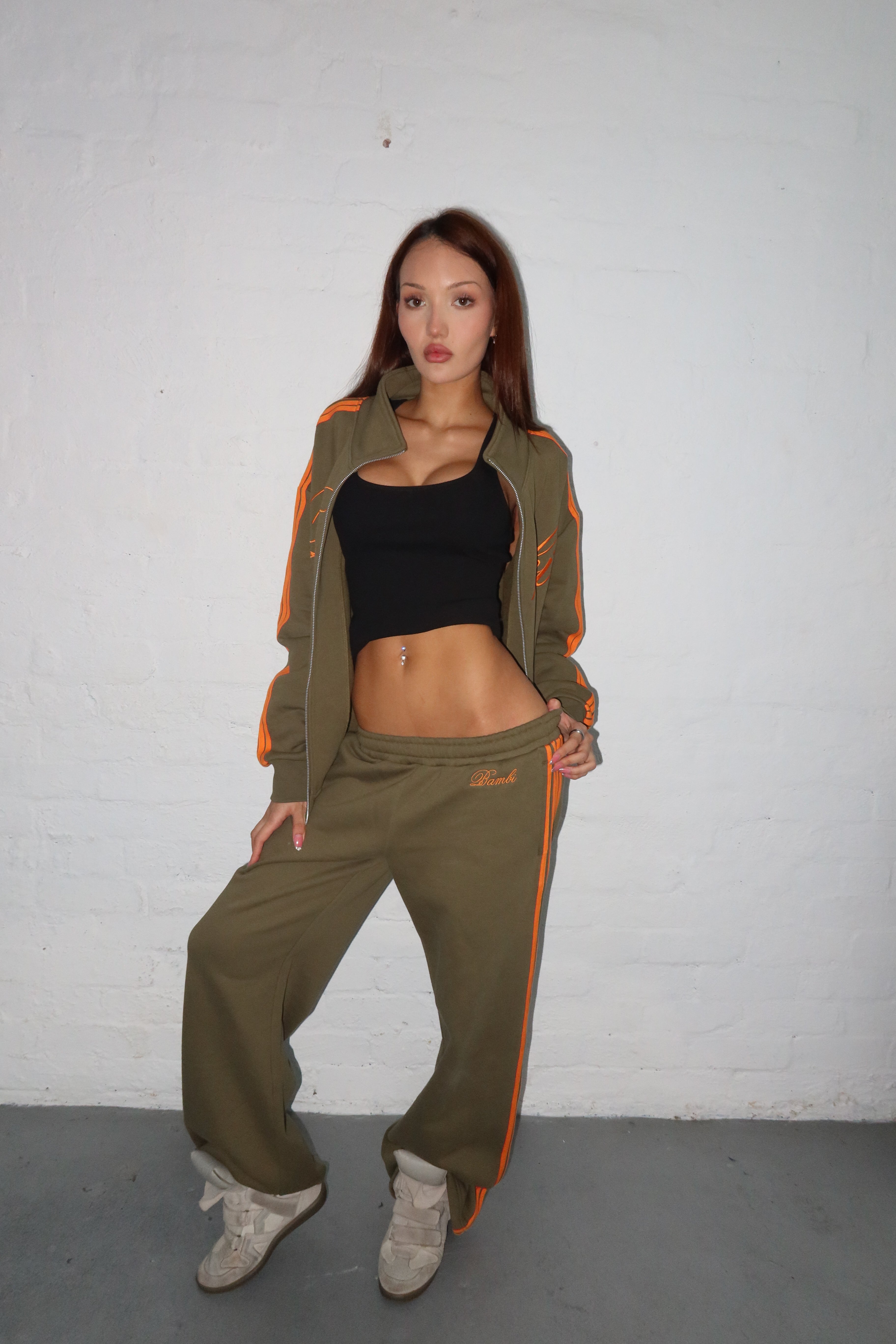 SPEARS STRIPE ZIP JACKET - KHAKI – Bye Bambi