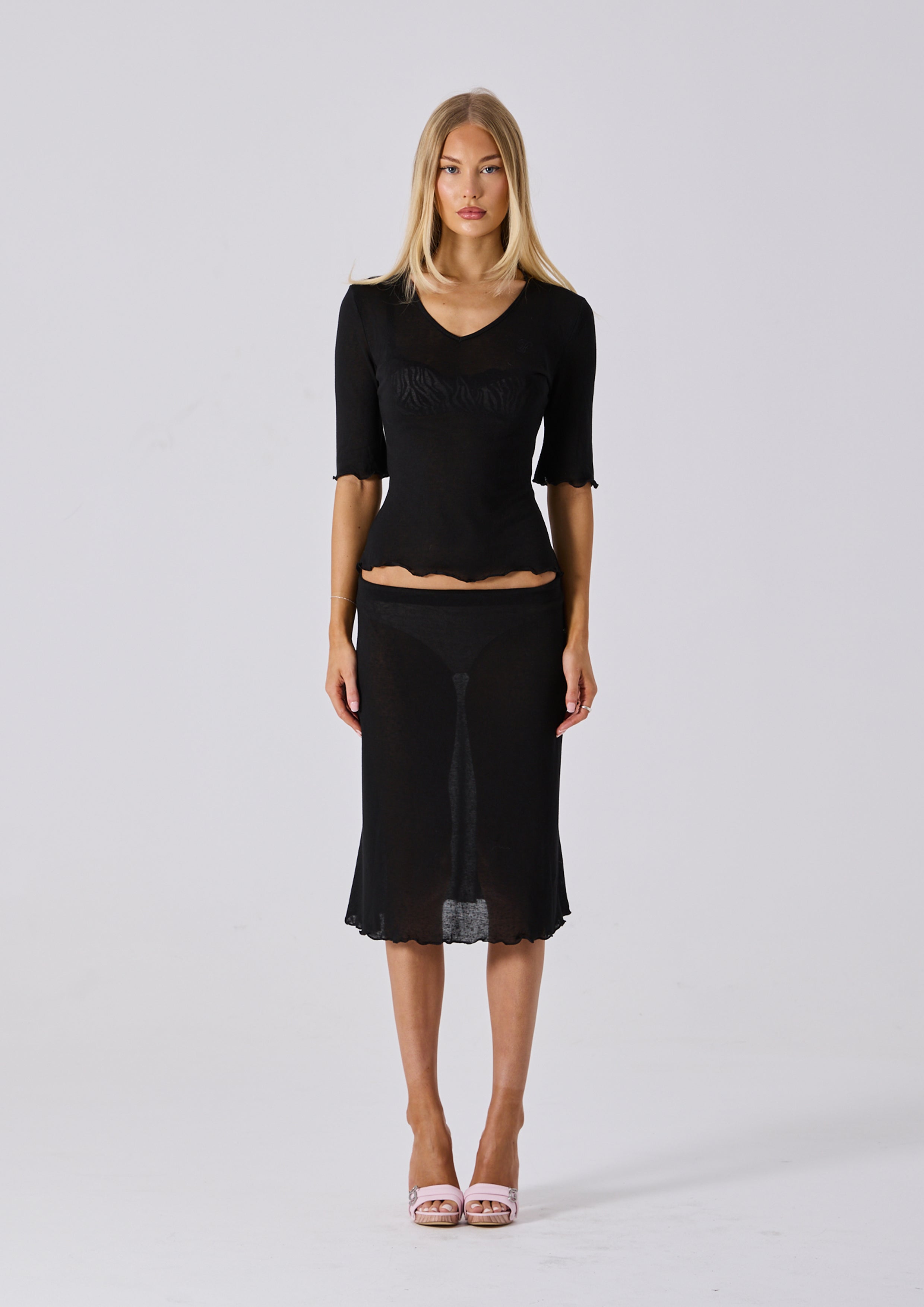 JOLIE MIDI SKIRT - BLACK