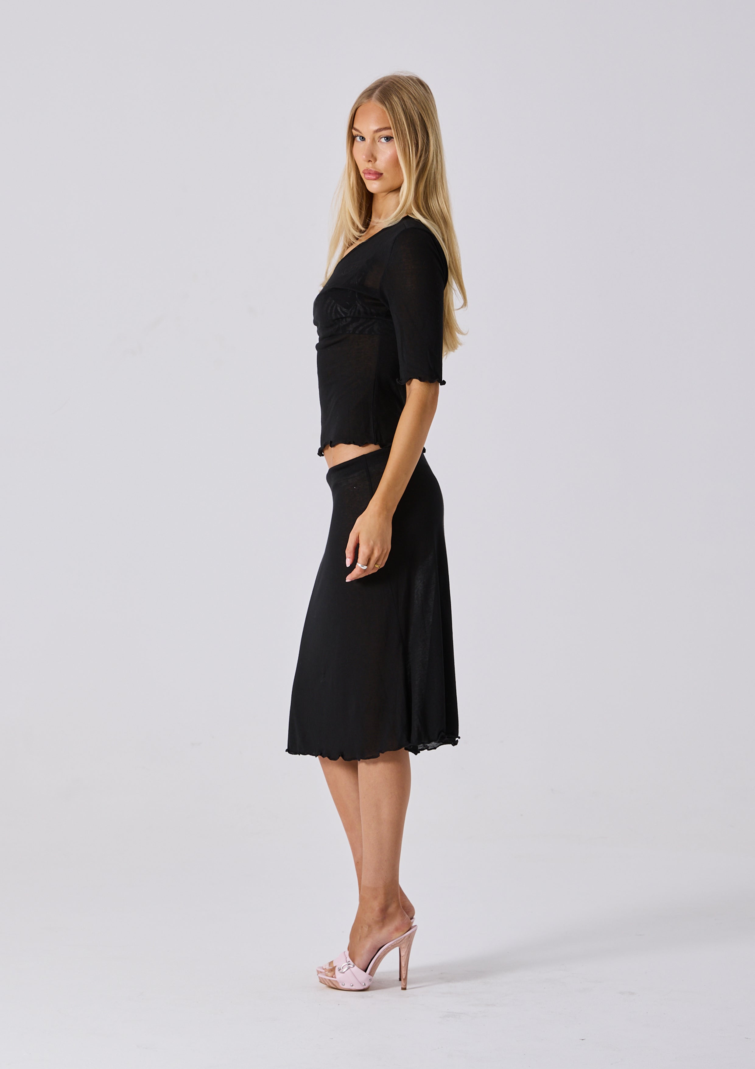 JOLIE MIDI SKIRT - BLACK