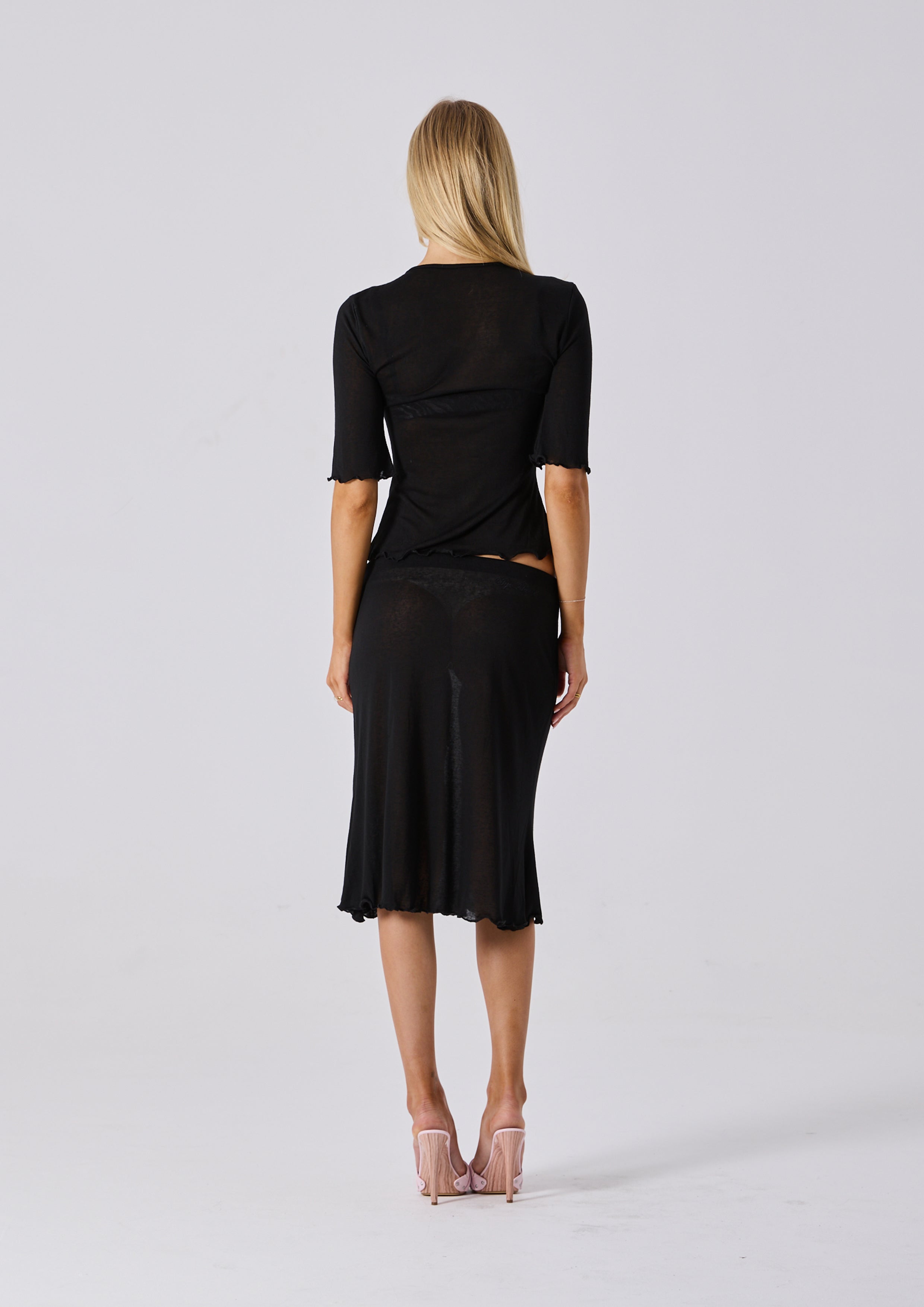 JOLIE MIDI SKIRT - BLACK