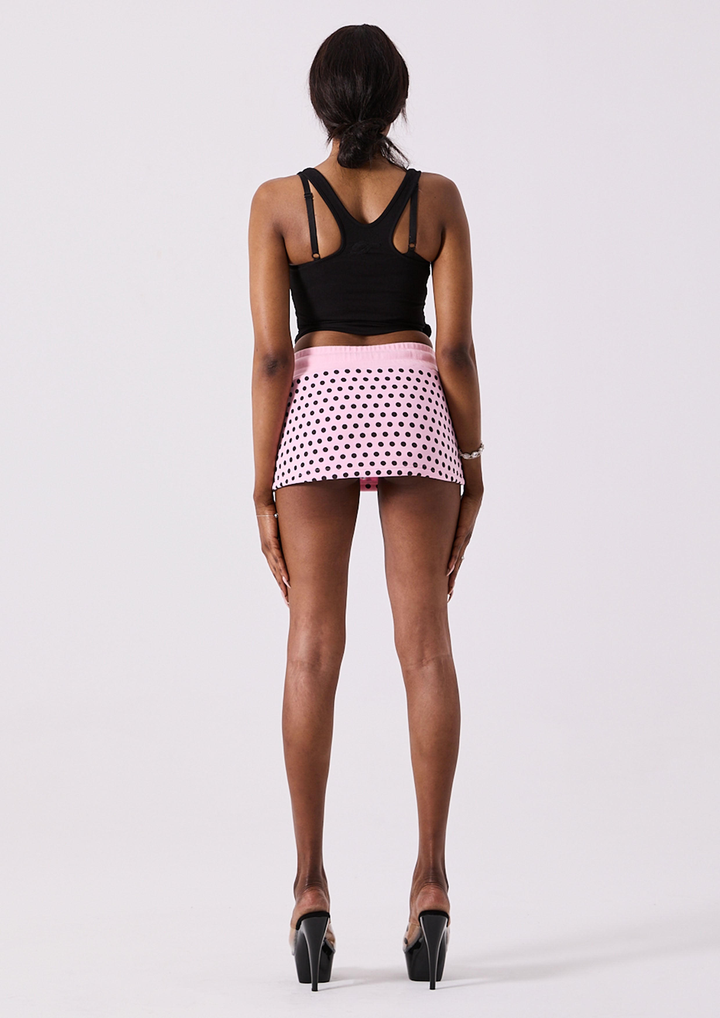 LOLA MINI SKORT - PINK POLKA