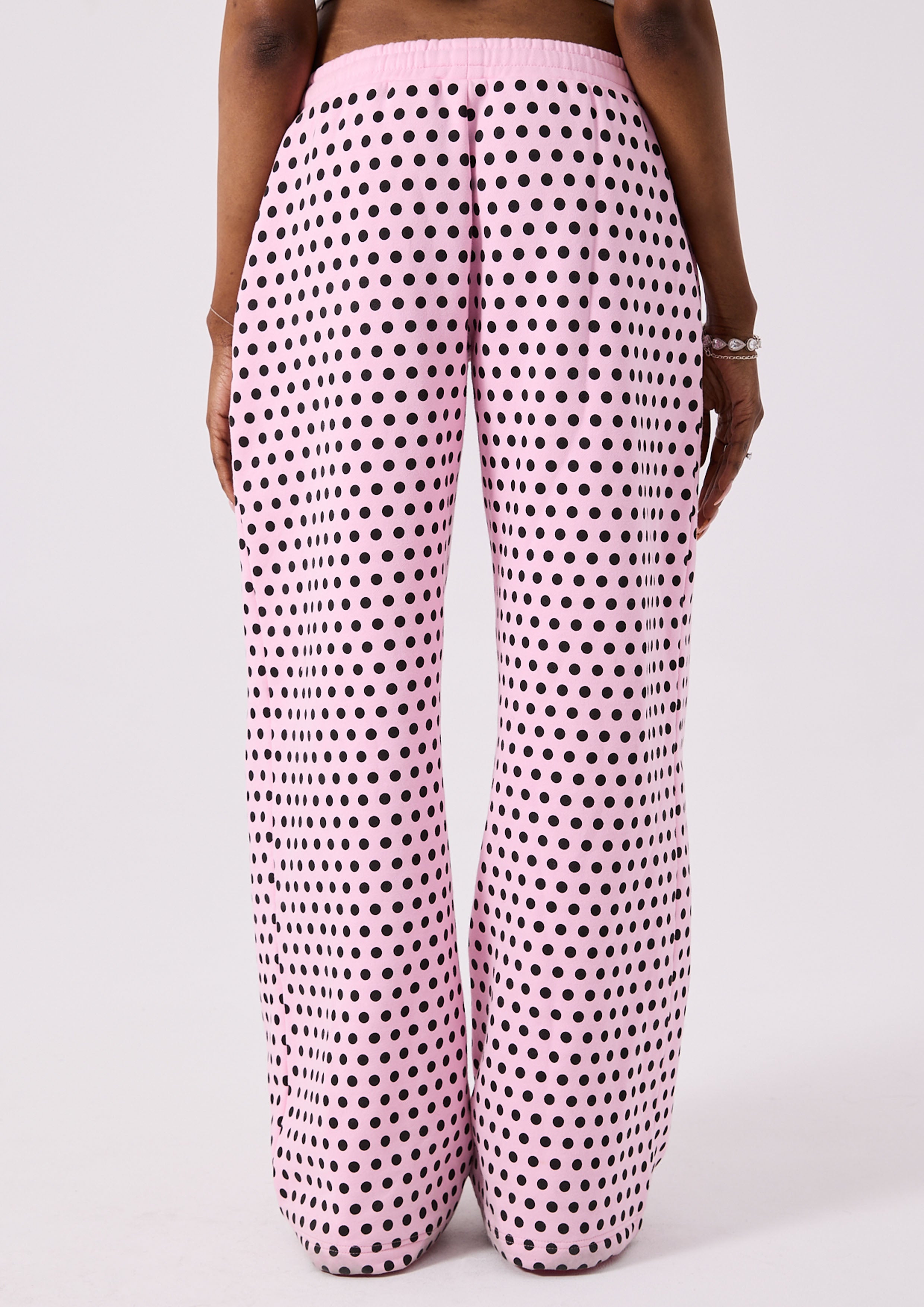LOLA TRACK PANT - PINK POLKA