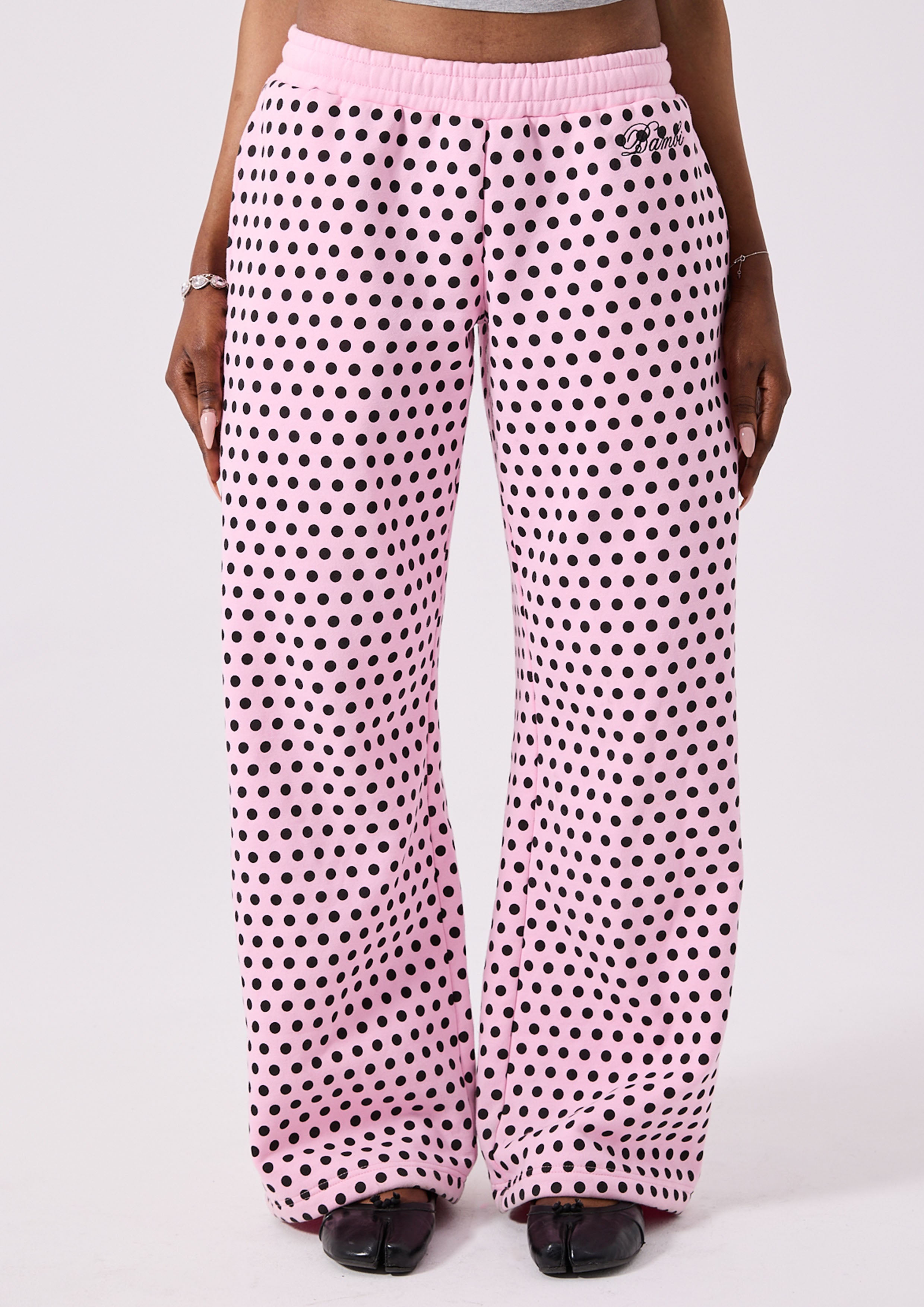 LOLA TRACK PANT - PINK POLKA
