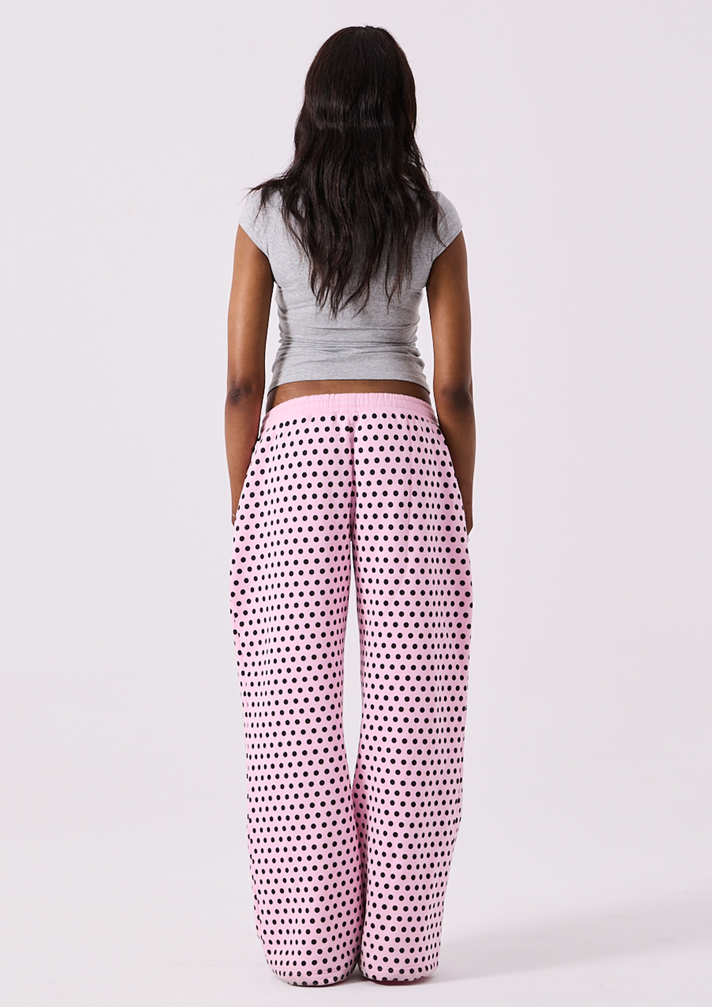 LOLA TRACK PANT - PINK POLKA