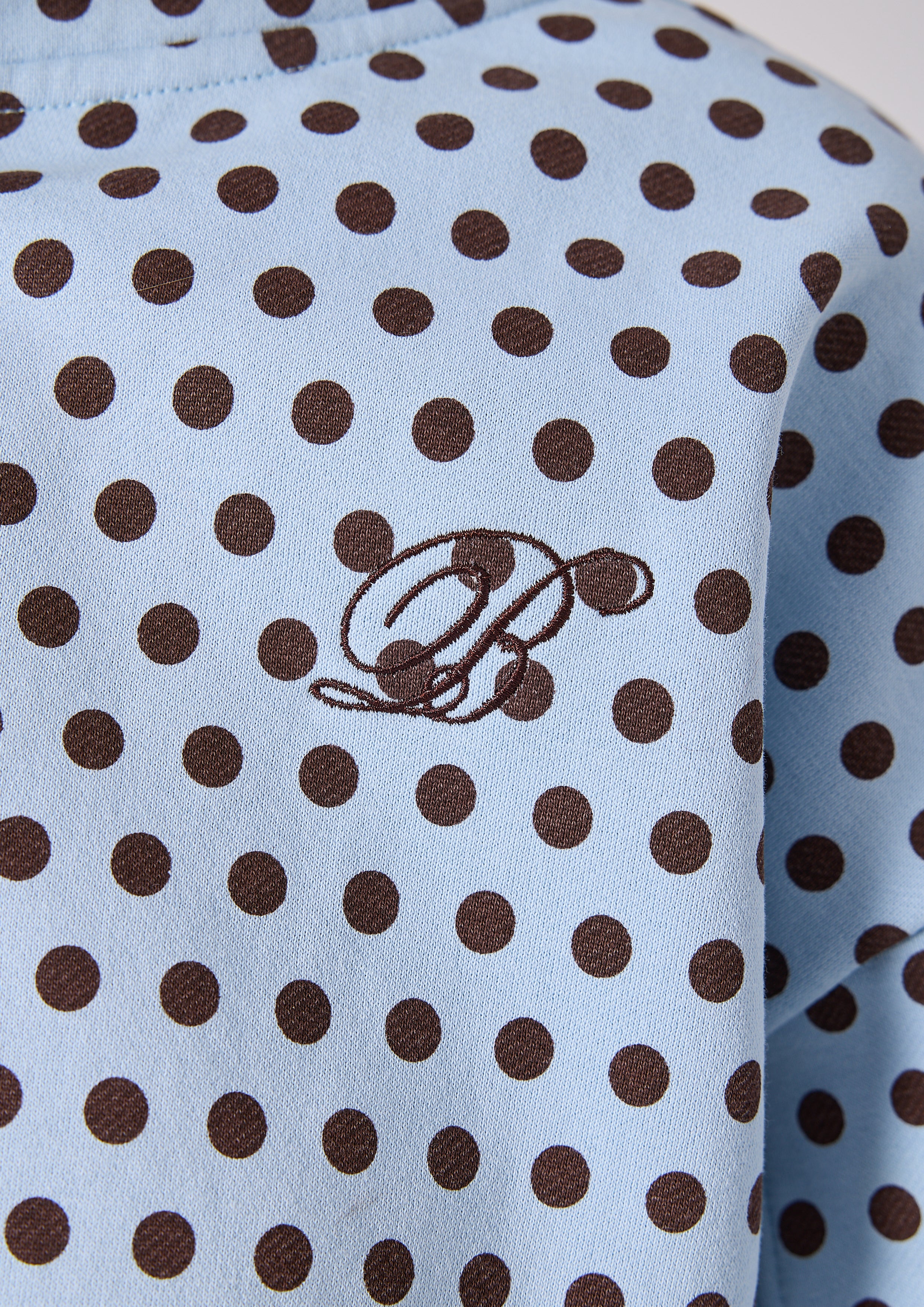 LOLA ZIP HOODIE - BLUE POLKA