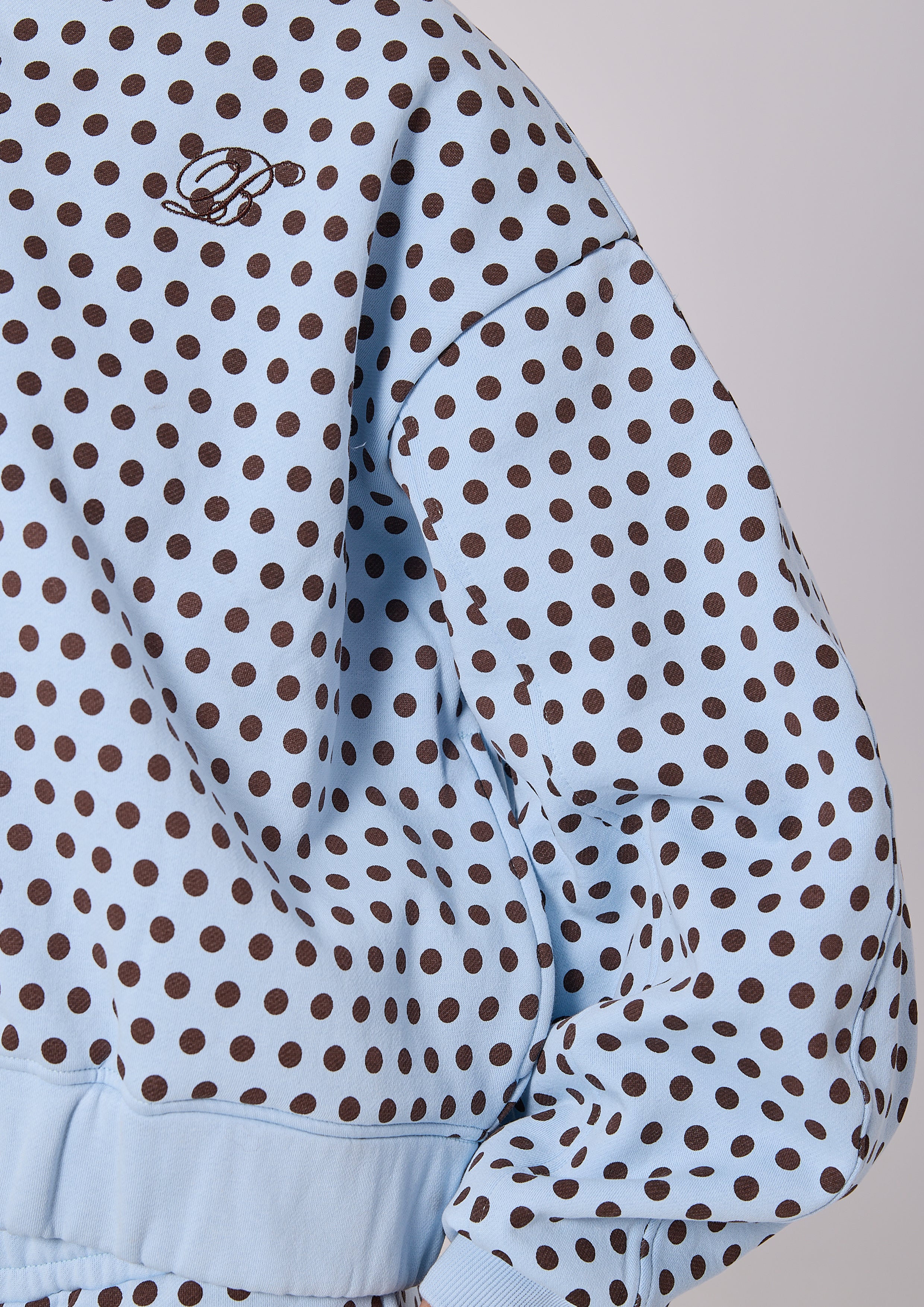 LOLA ZIP HOODIE - BLUE POLKA