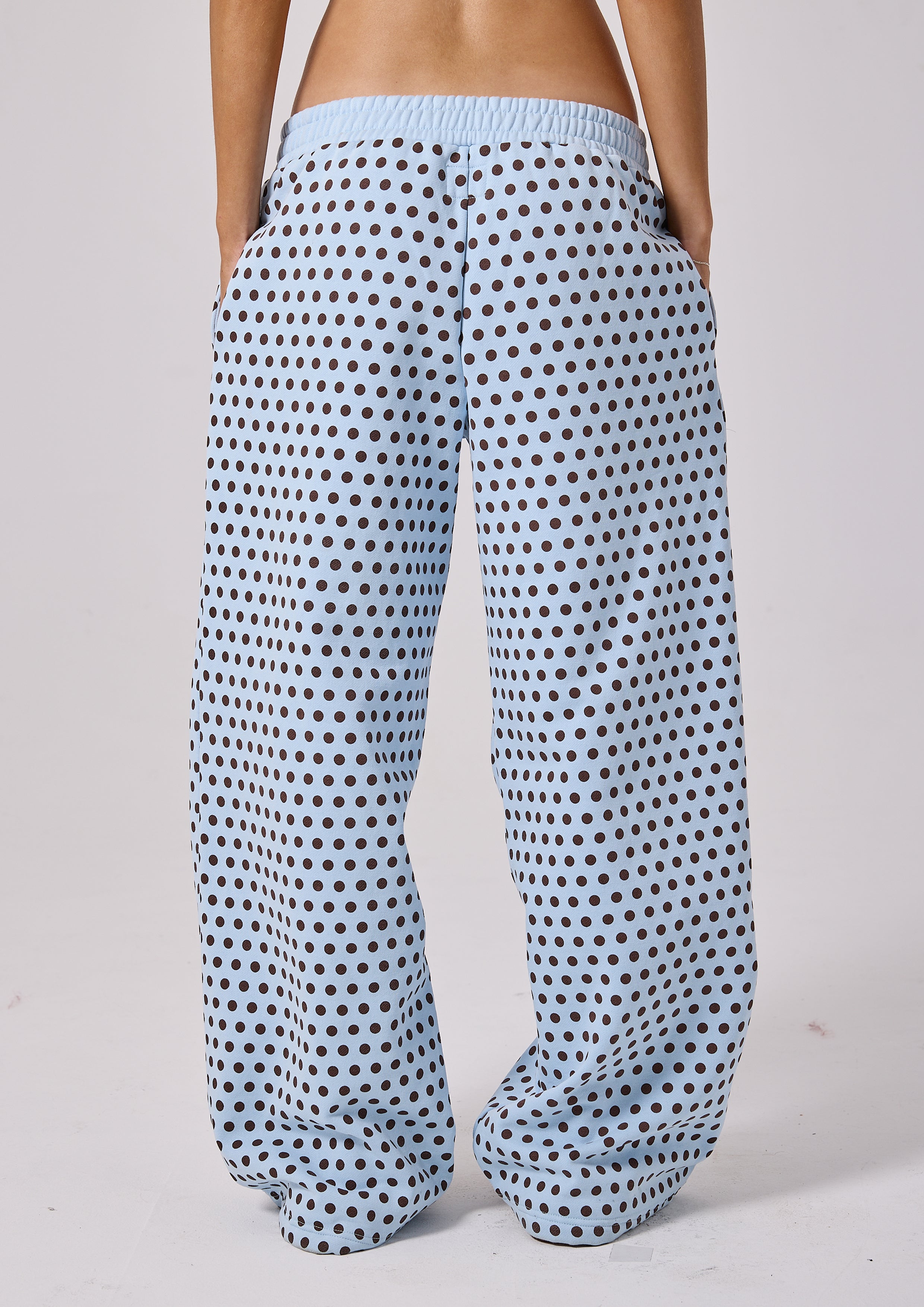 LOLA TRACK PANT - BLUE POLKA