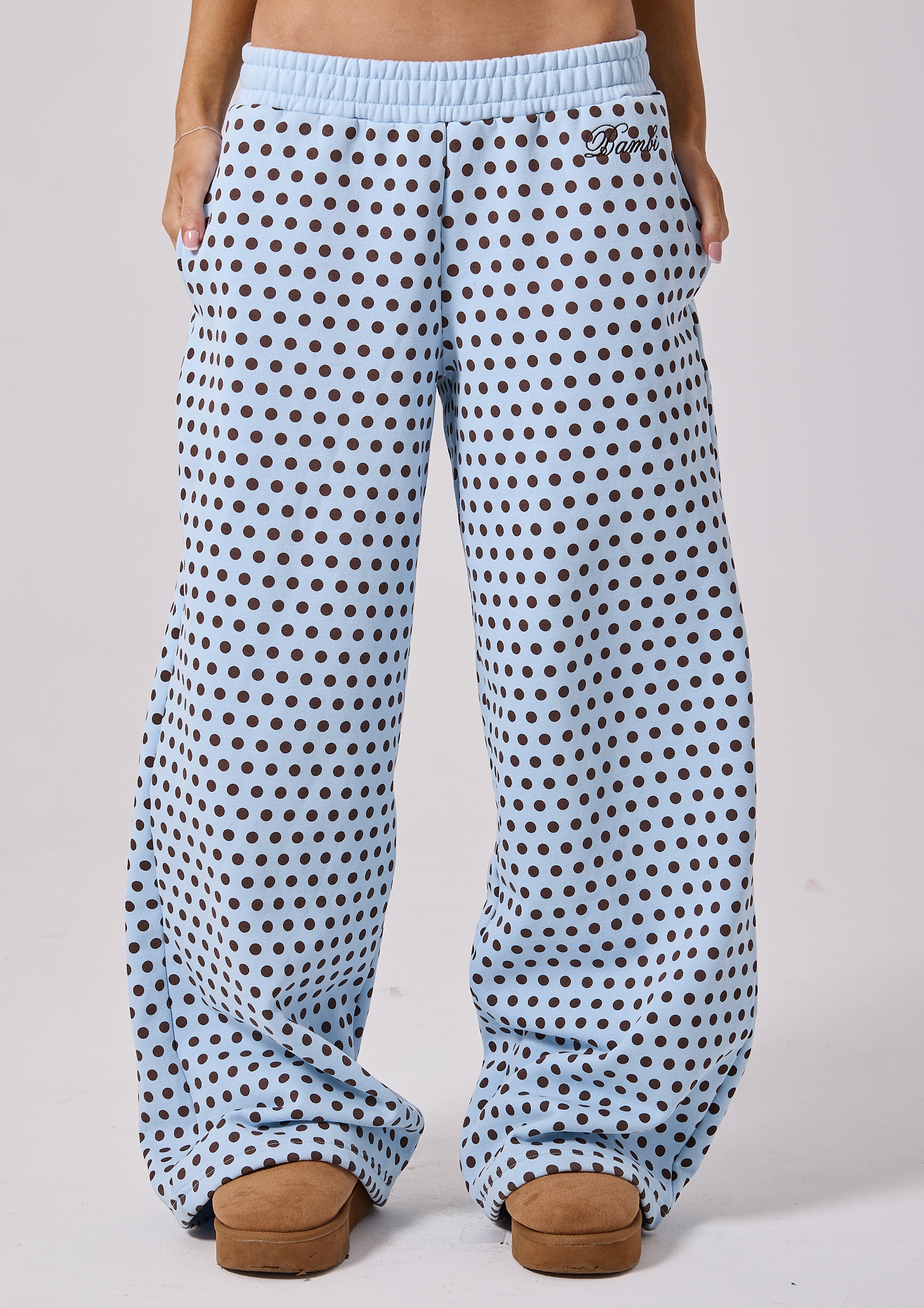 LOLA TRACK PANT - BLUE POLKA