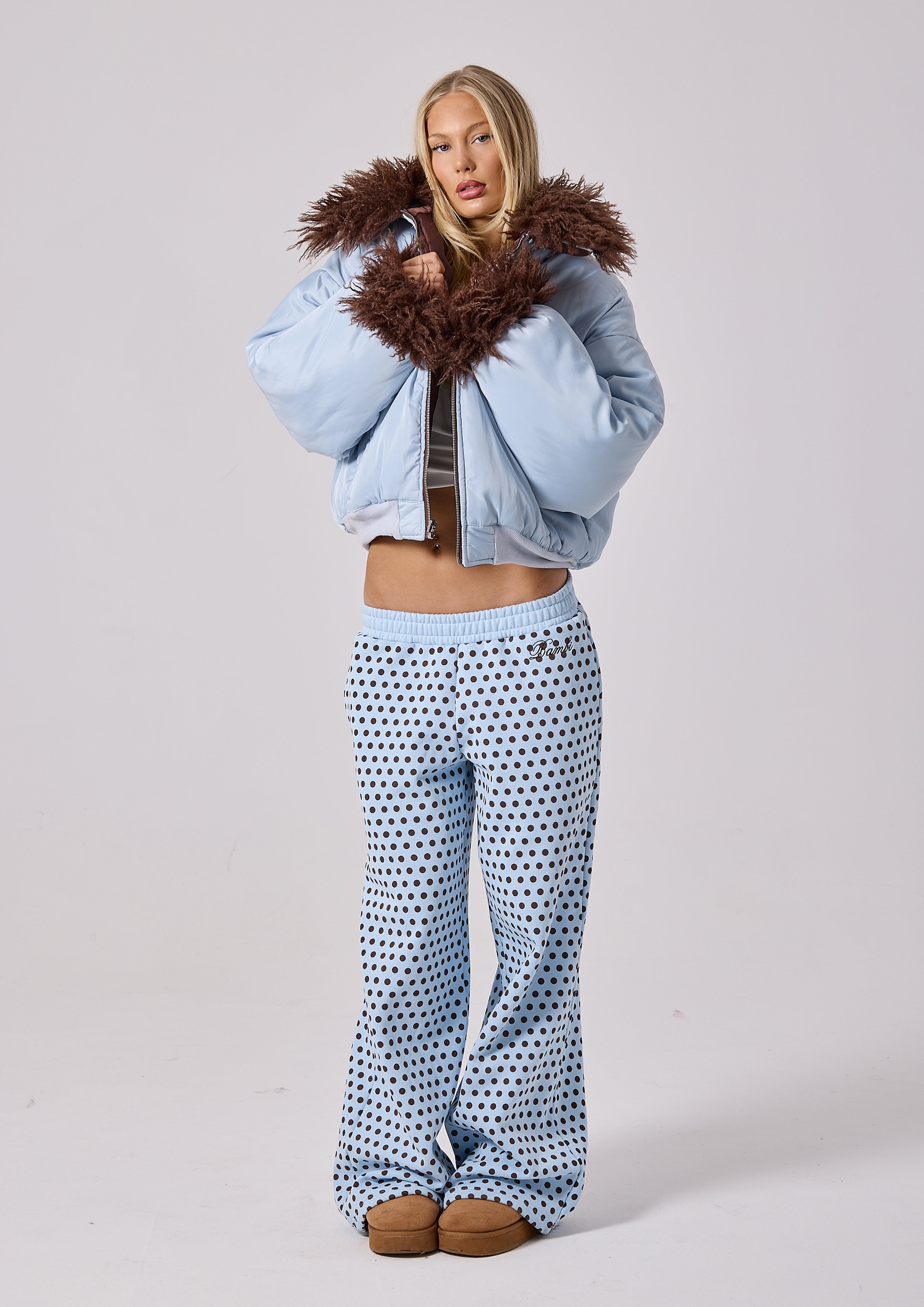 LOLA TRACK PANT - BLUE POLKA