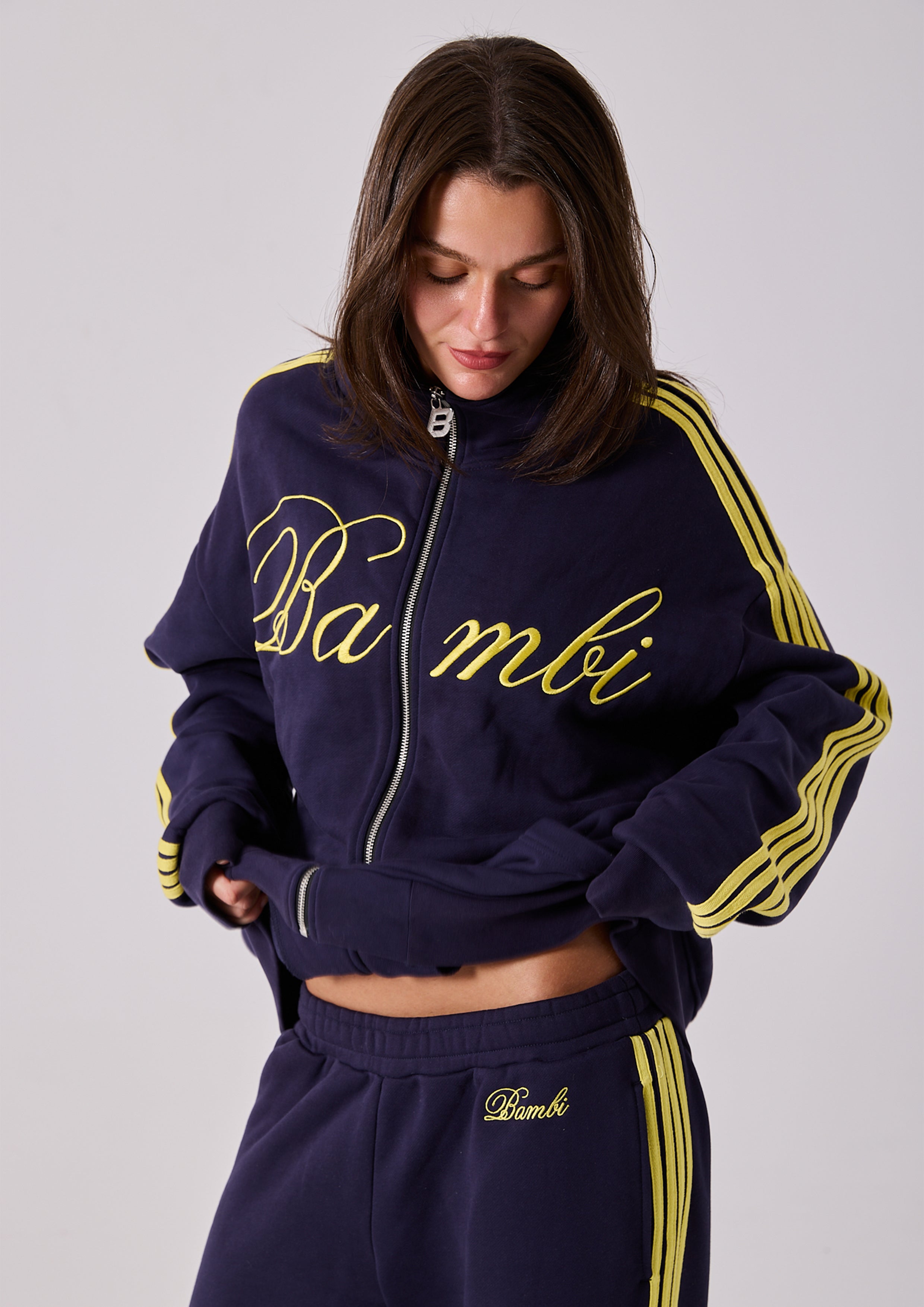 SPEARS STRIPE ZIP JACKET - INK