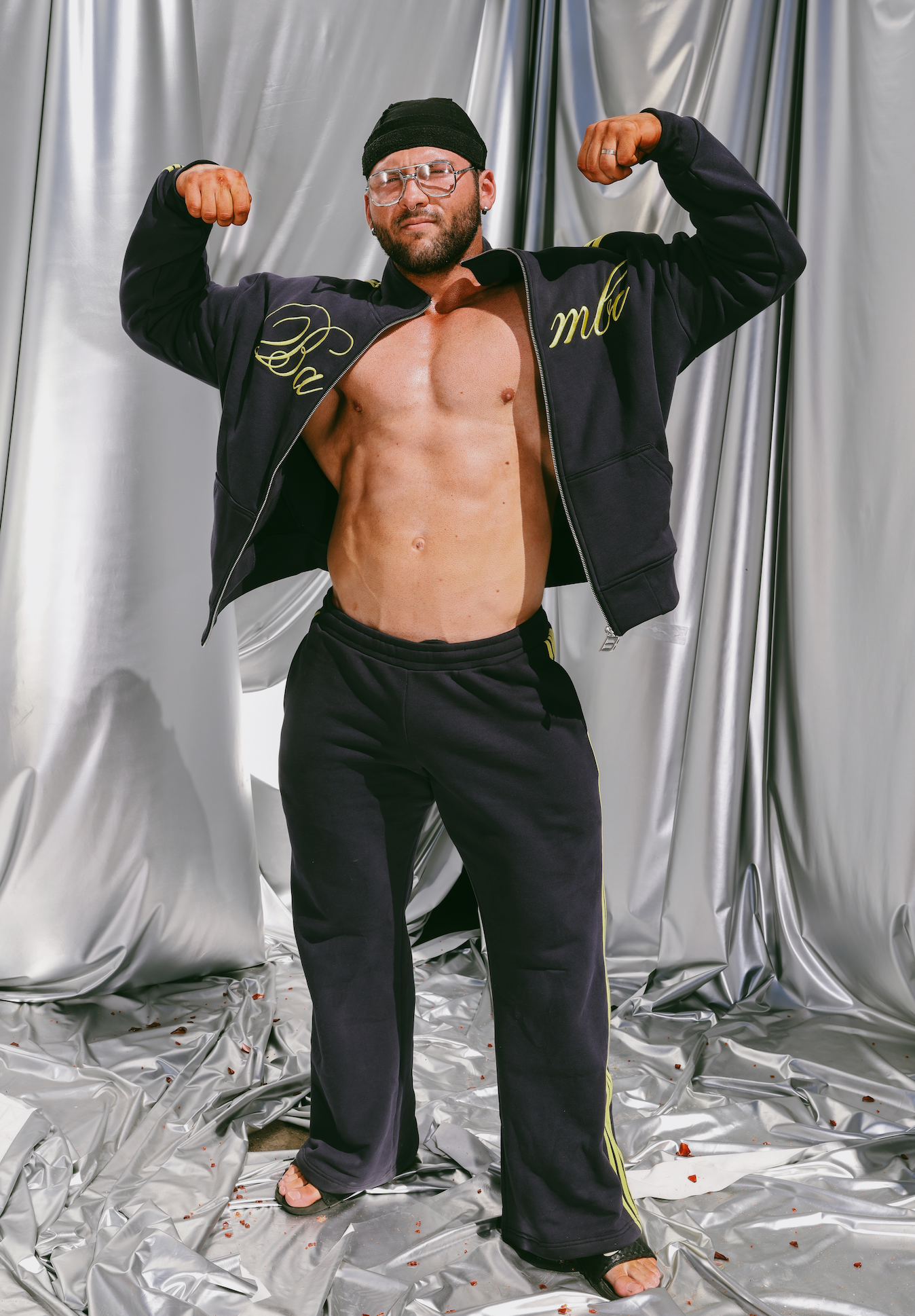 SPEARS STRIPE ZIP JACKET - INK