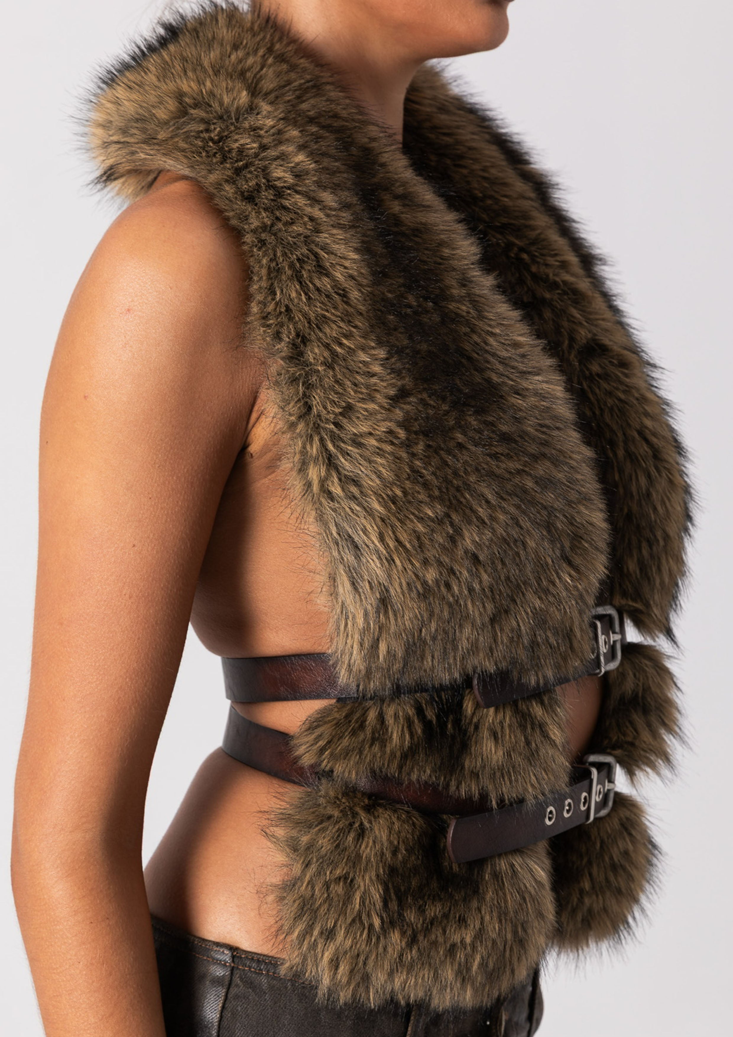 FUR HALTER TOP - VIXEN