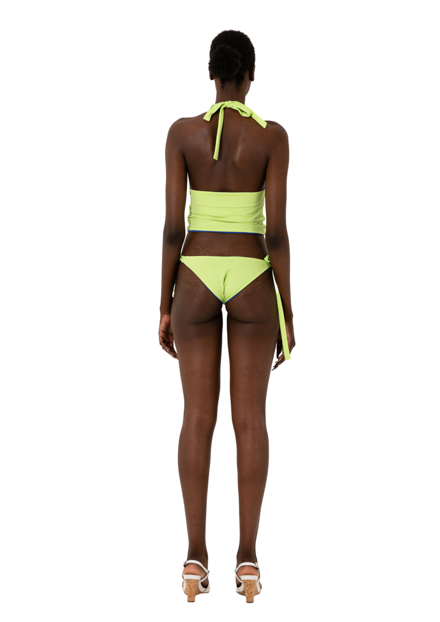 TANKINI TOP - LIME/BLUE