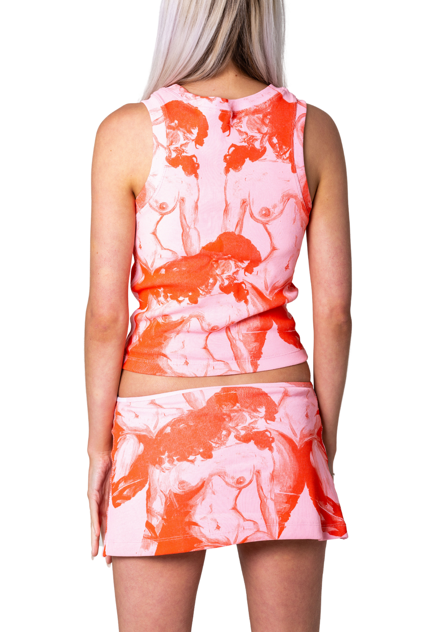 CHELSEA RIB SINGLET - NAKED PINK