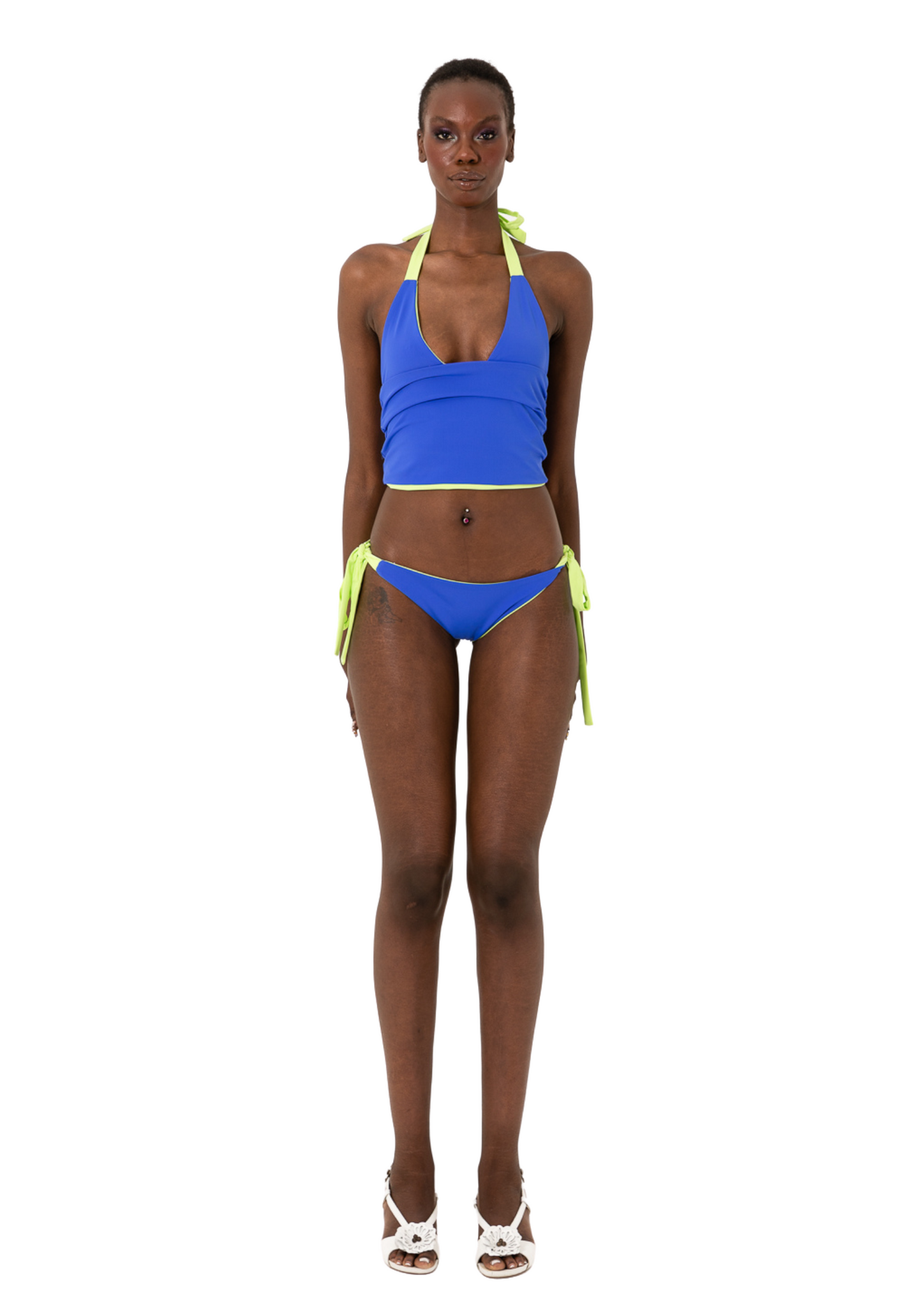 TANKINI TOP - LIME/BLUE