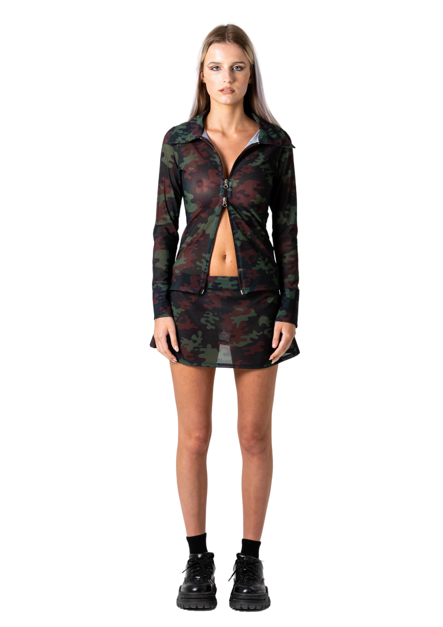 MERMAID ZIP SHIRT - CAMO