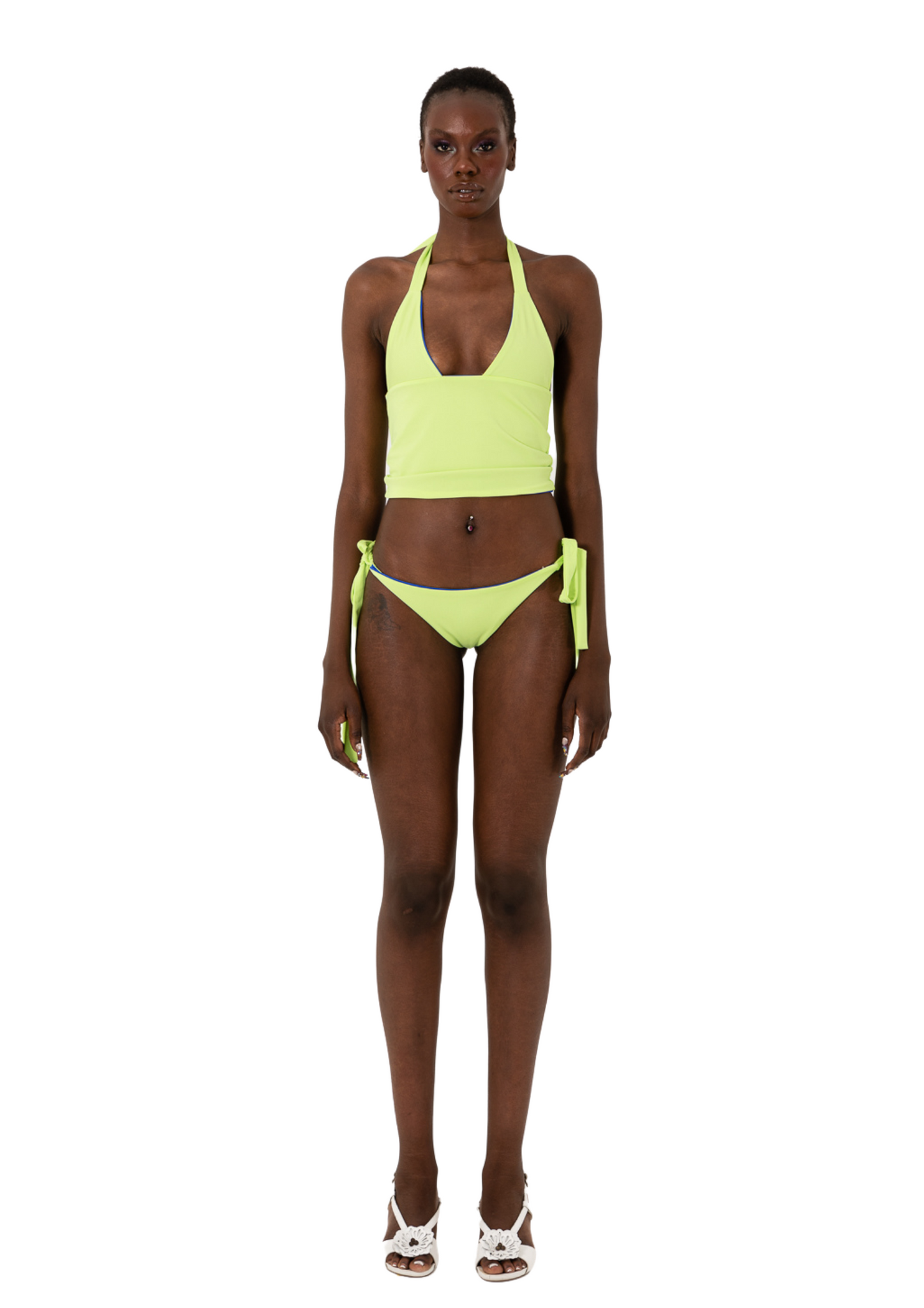 TANKINI TOP - LIME/BLUE